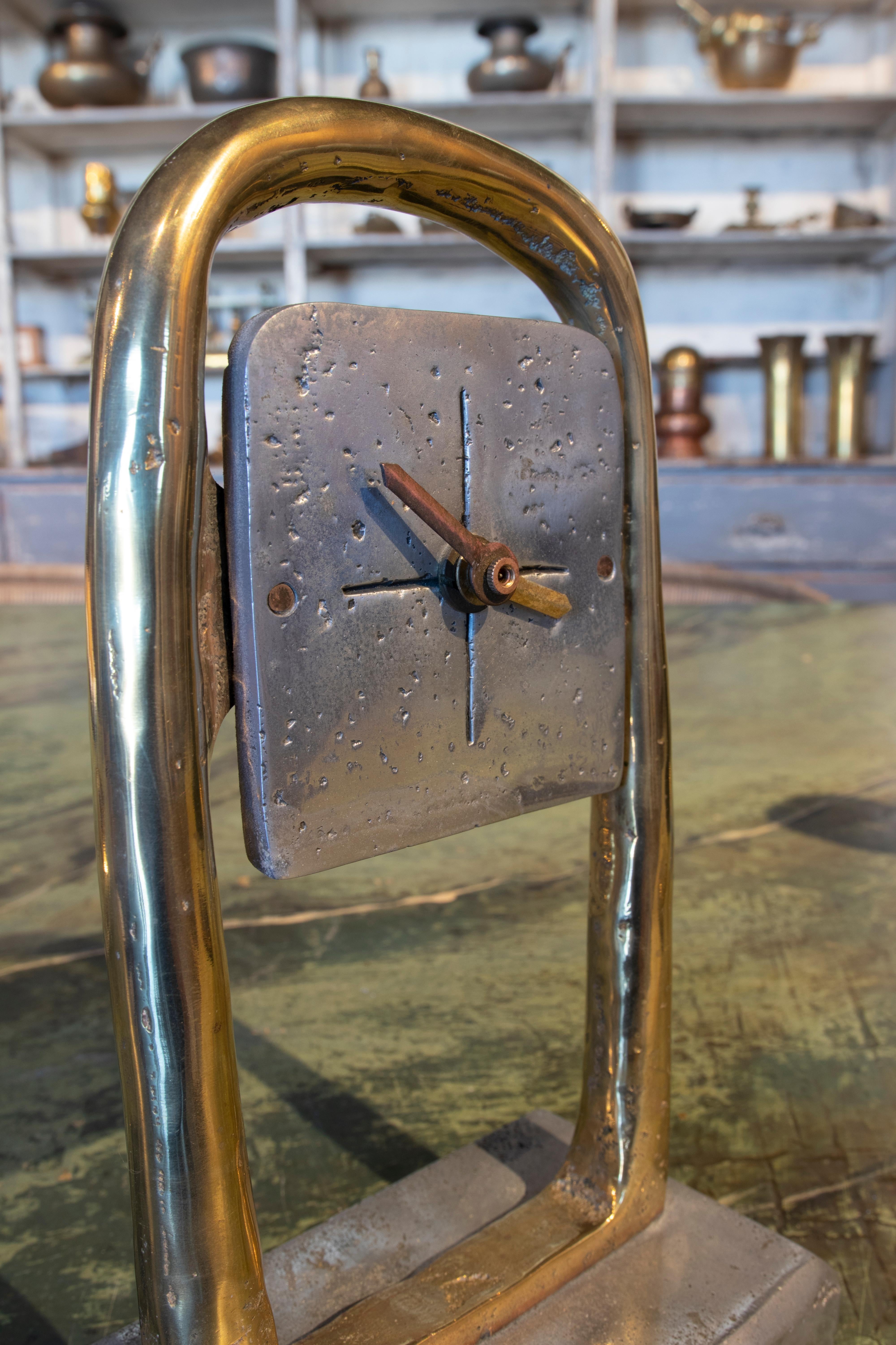 1980s Spanish Table Clock by the Artist David Marshall For Sale 3