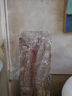 1980s Spanish Travertine Pedestal