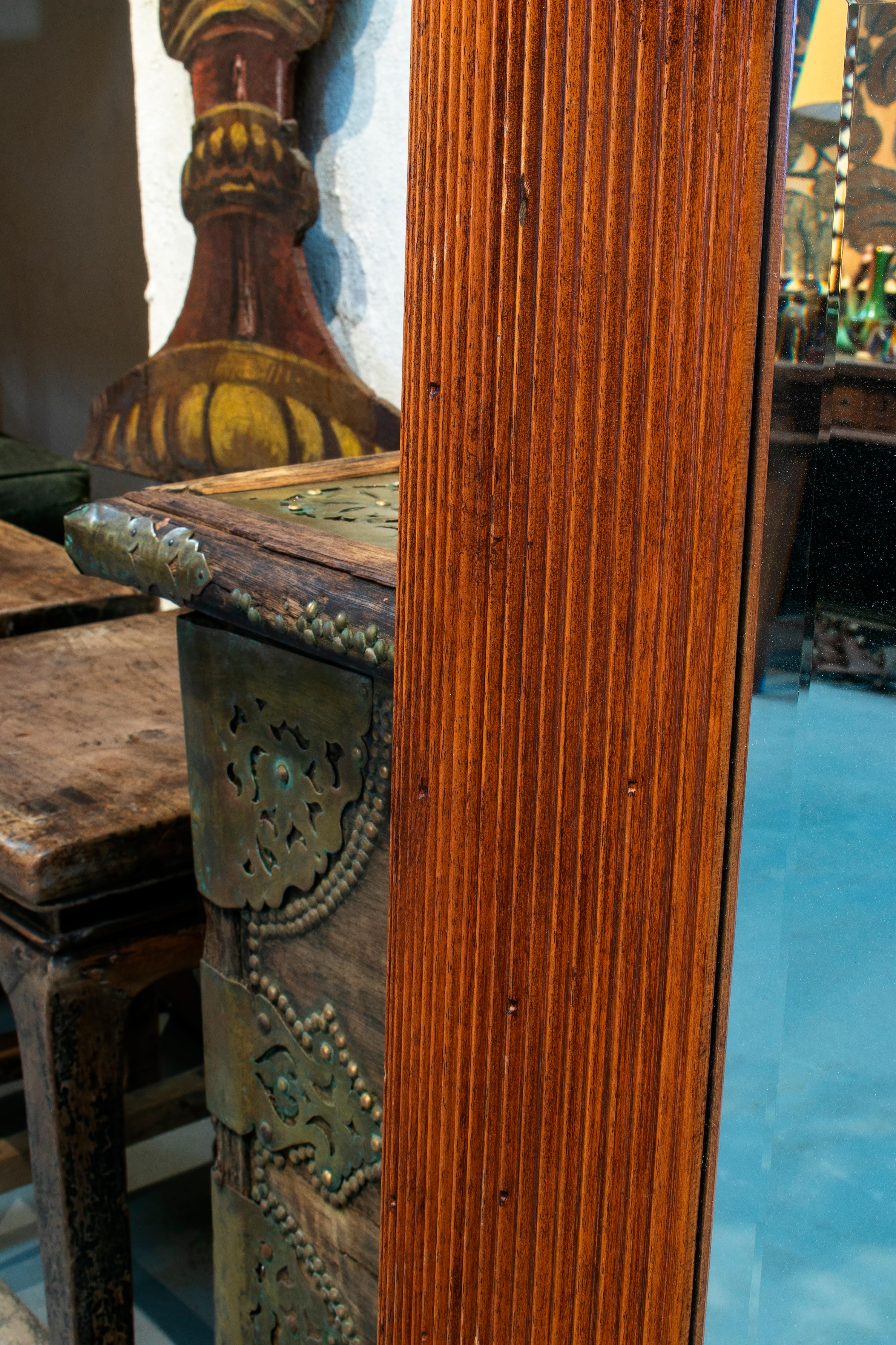 1980s Spanish Wooden Mirror 1