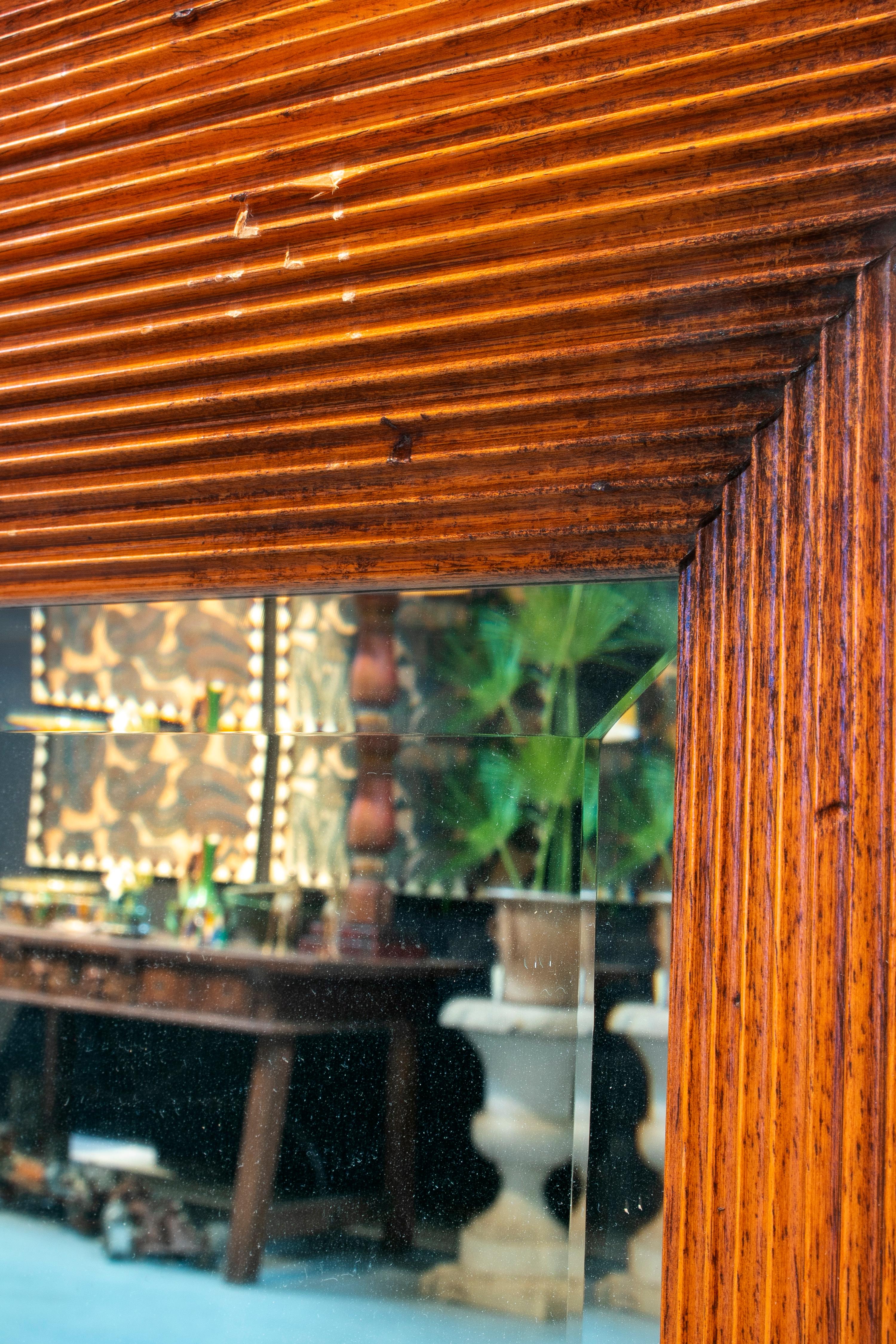 1980s Spanish Wooden Mirror 2
