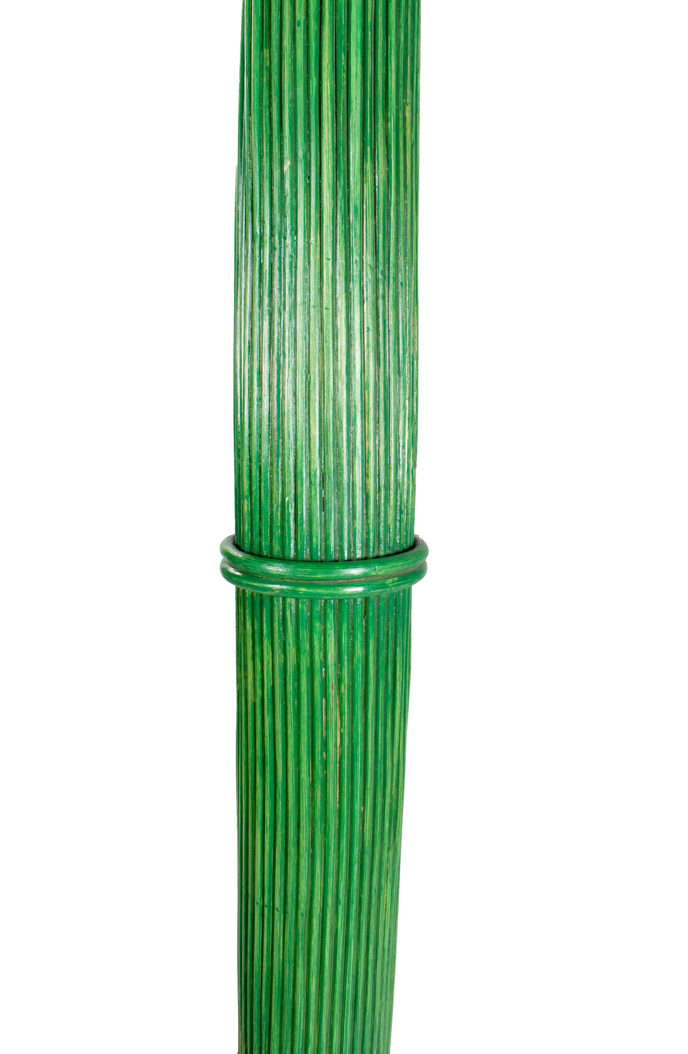1980s Spanish Woven Wicker Green Palm Tree Statue 9