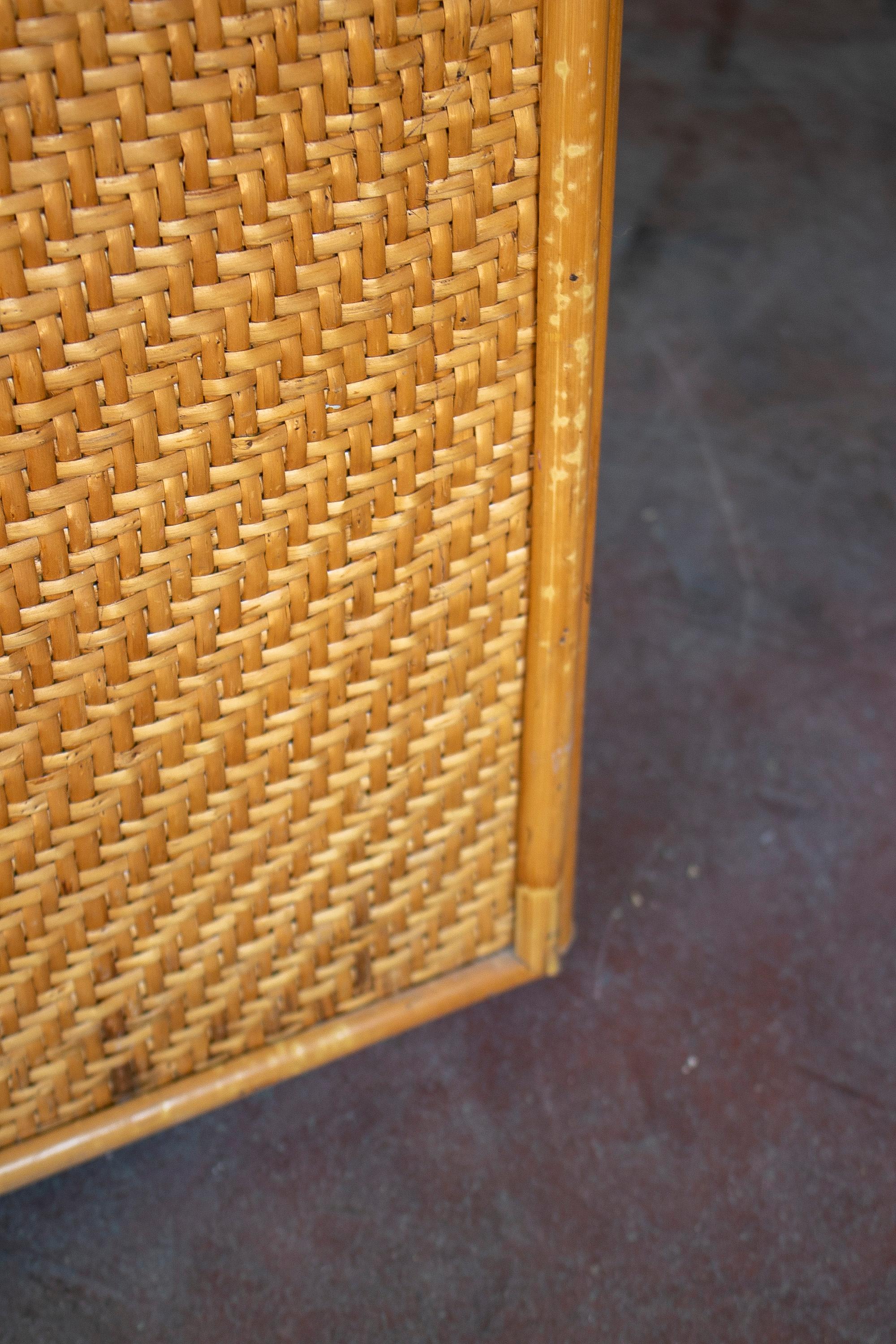 1980s Spanish Woven Wicker Trunk 7