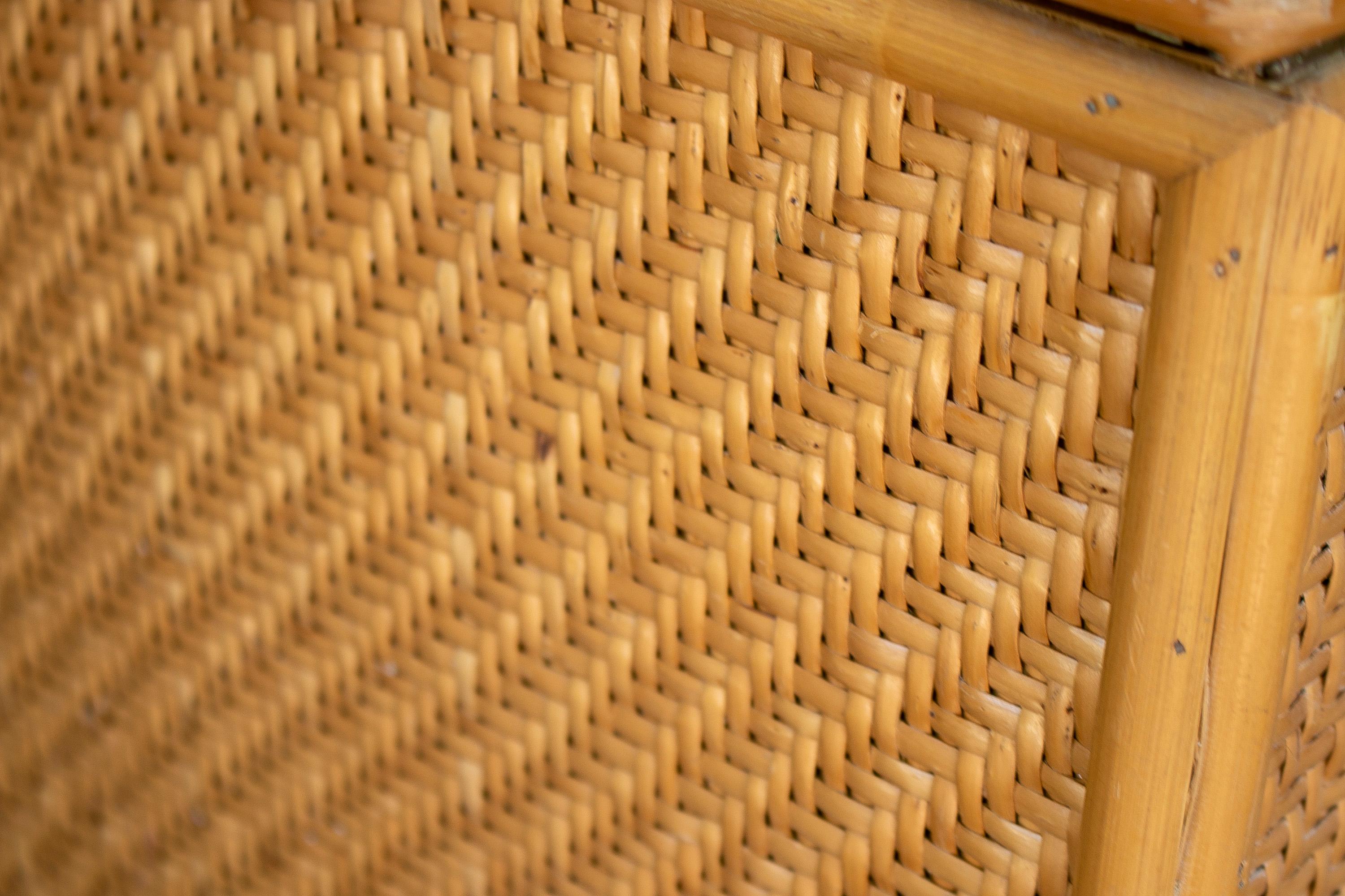 1980s Spanish Woven Wicker Trunk 14