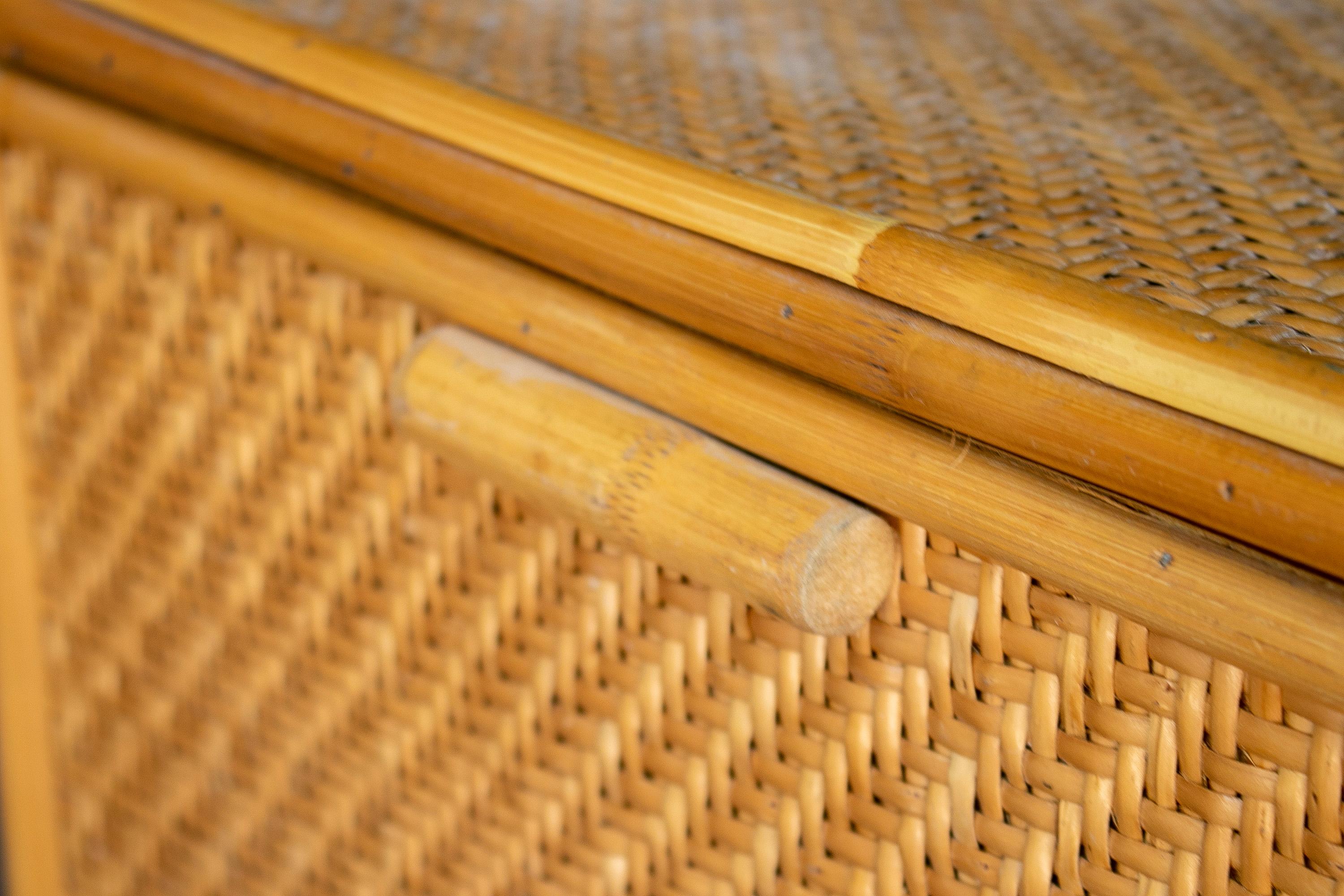 1980s Spanish Woven Wicker Trunk 15