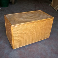 1980s Spanish Woven Wicker Trunk