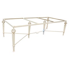 1980s Spanish Wrought Iron White Garden Dinning Table Base
