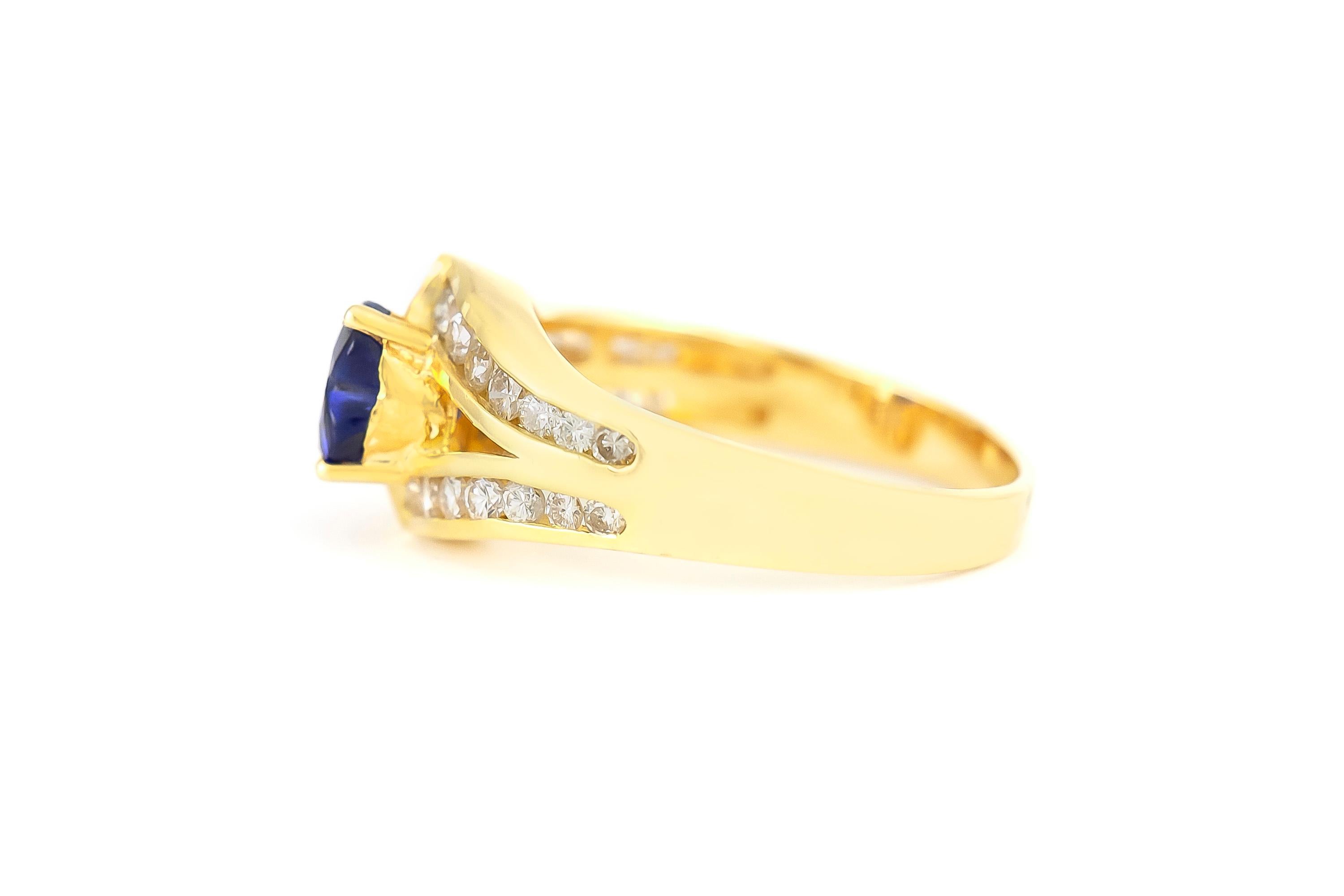 1980s sapphire and diamond ring