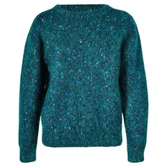 1980s Special Vintage Turquoise Knit Crew Neck Sweater
