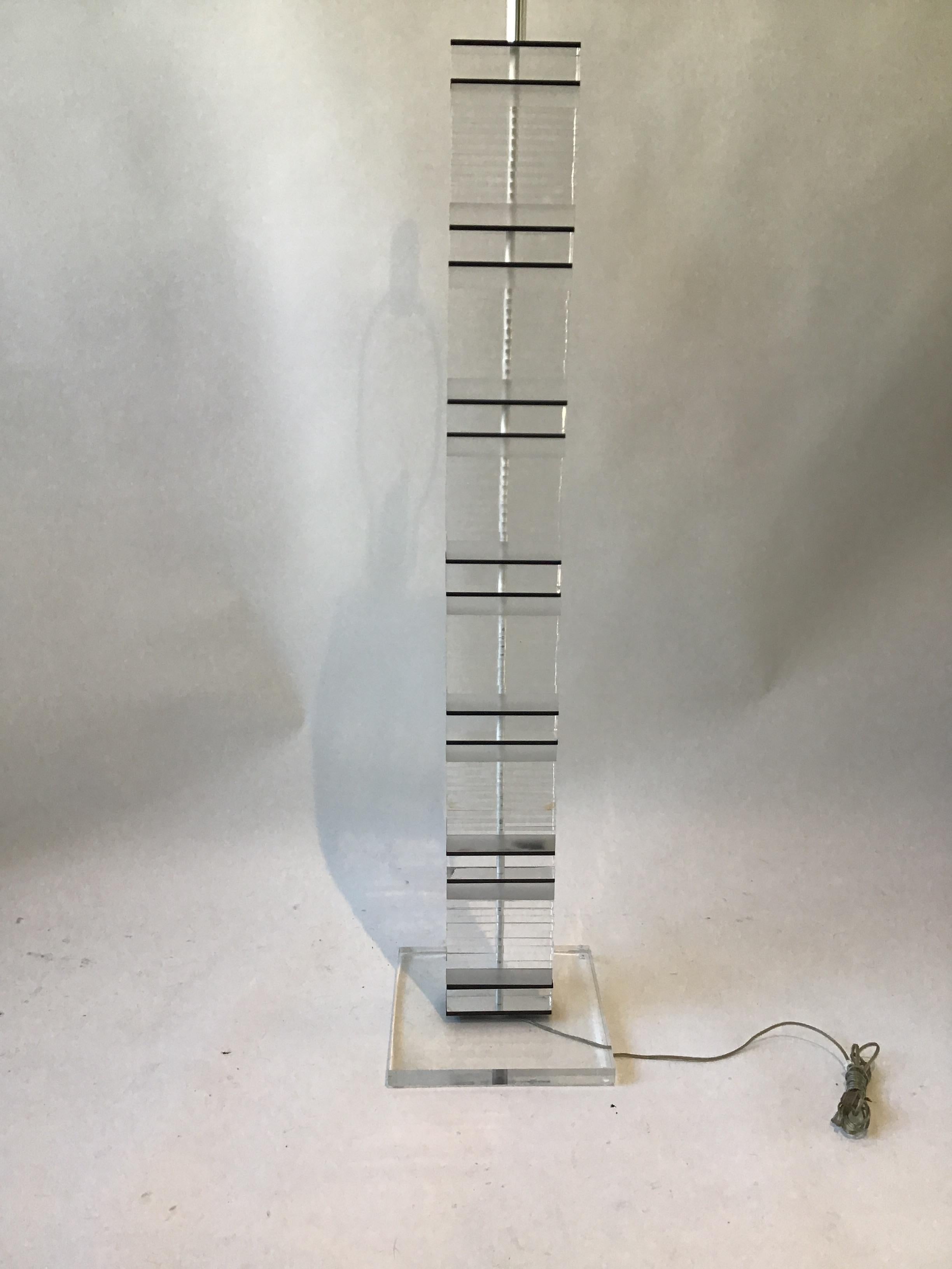 1980s Stacked Lucite Floor Lamp 1