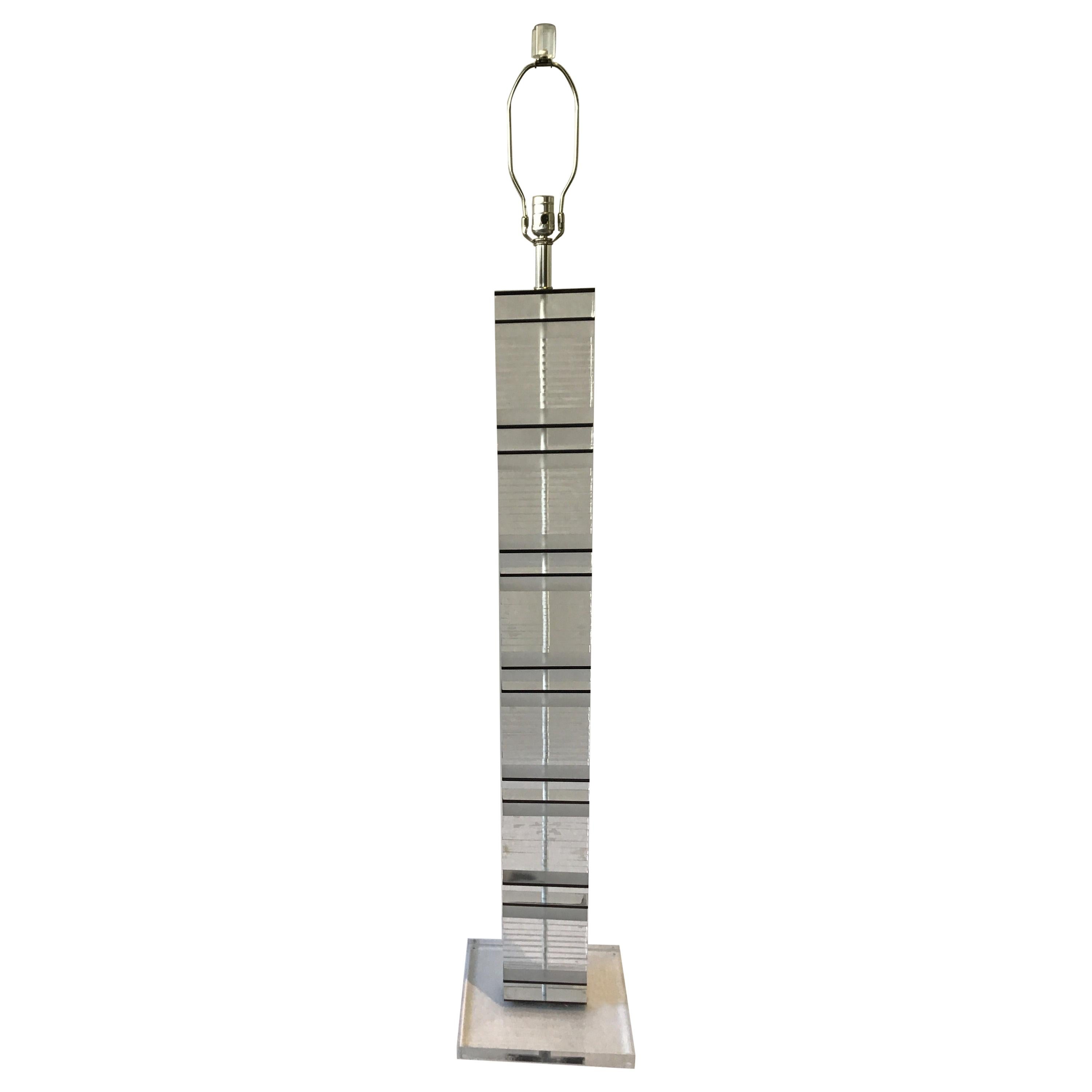 1980s Stacked Lucite Floor Lamp