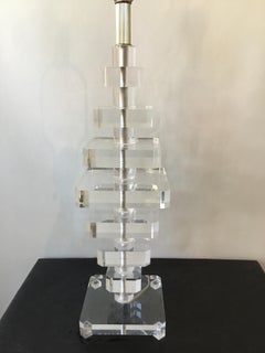1980s Stacked Lucite Lamp