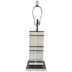 1980s Stacked Lucite Table Lamp