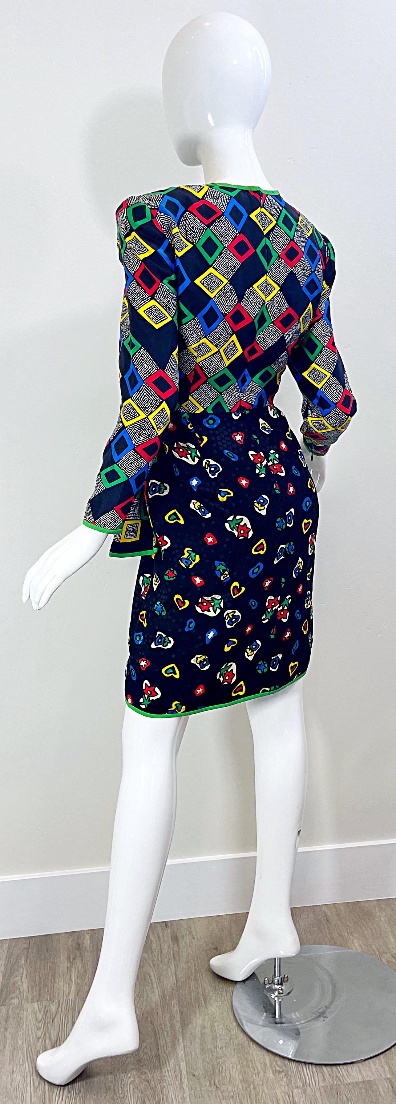 1980er Stanley Platos Martin Ross Vintage 80er Jahre Kleid mit 10 Herzen und Blumen, Vintage im Angebot 8