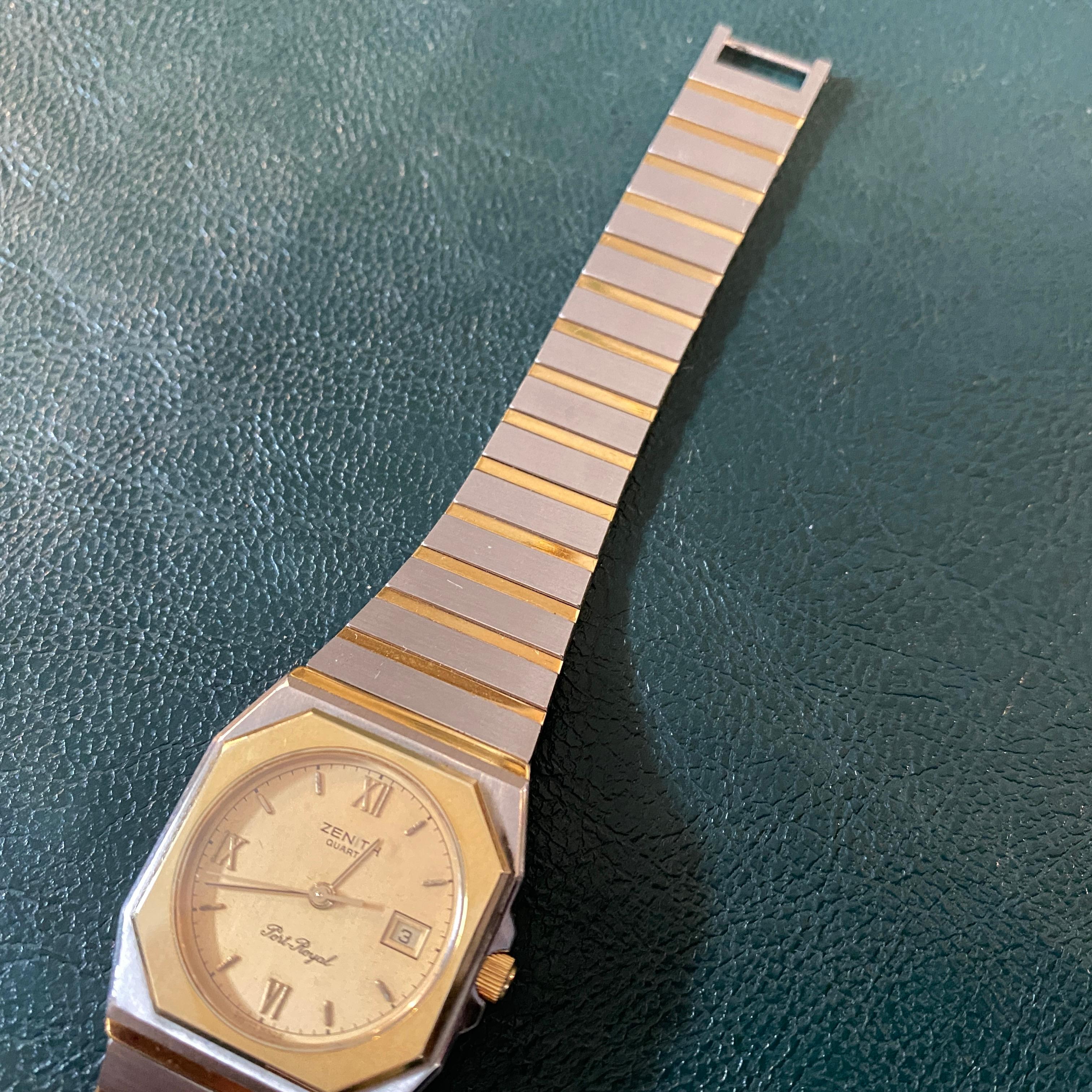 1980s Steel and 14 kt Gold Zenith Port Royal In Excellent Condition In Aci Castello, IT