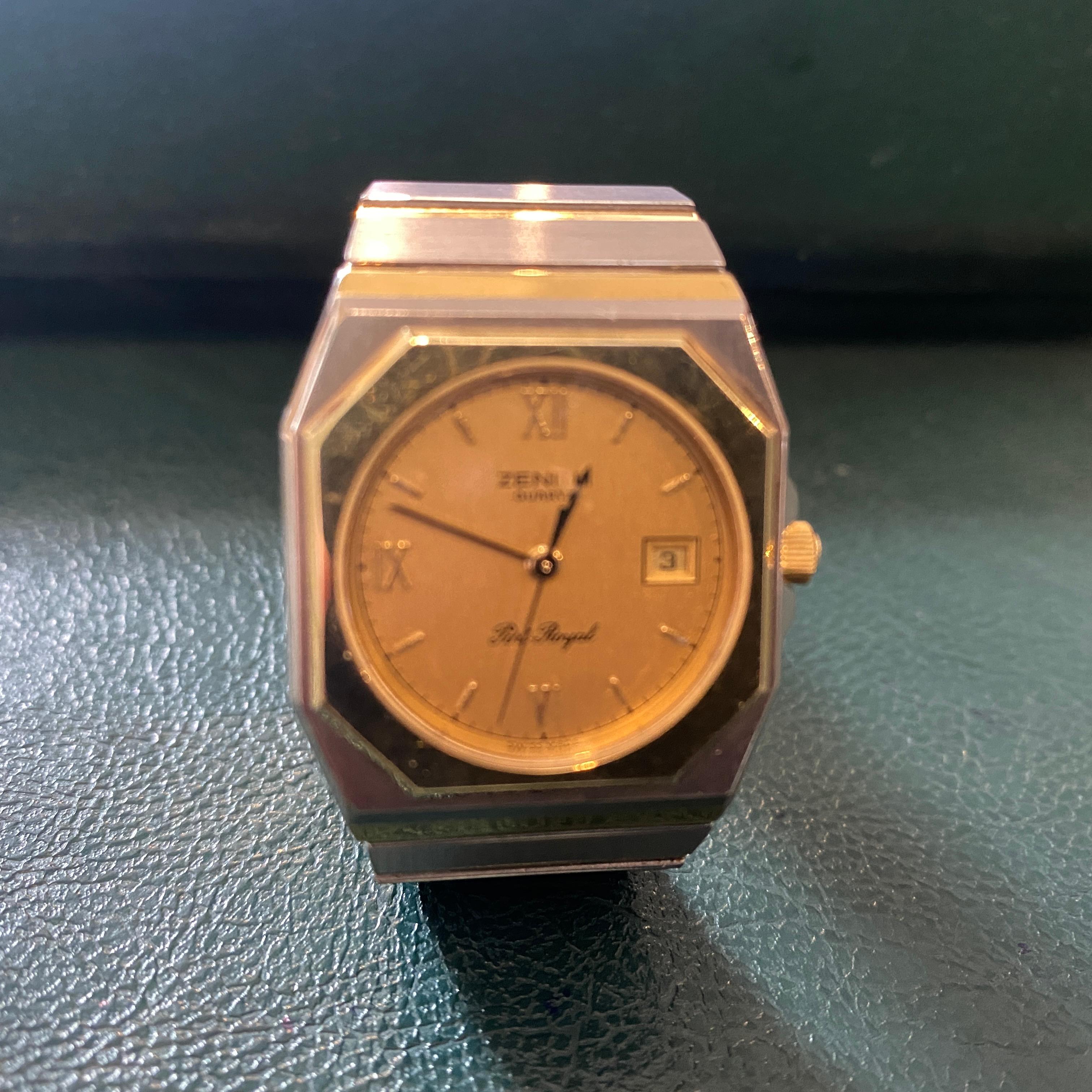 1980s Steel and 14 kt Gold Zenith Port Royal 3