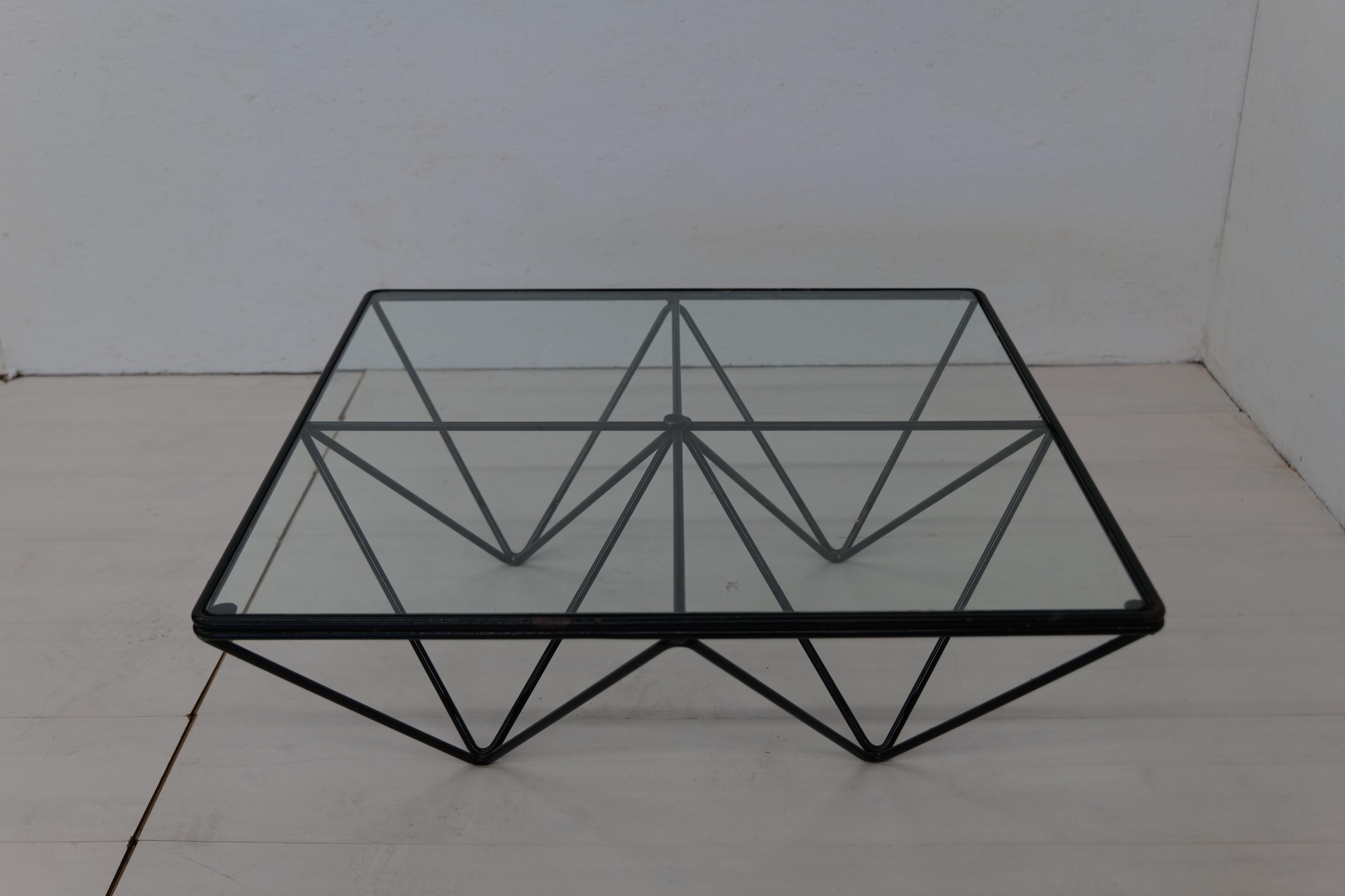 1980s Steel and Glass Coffee Table 