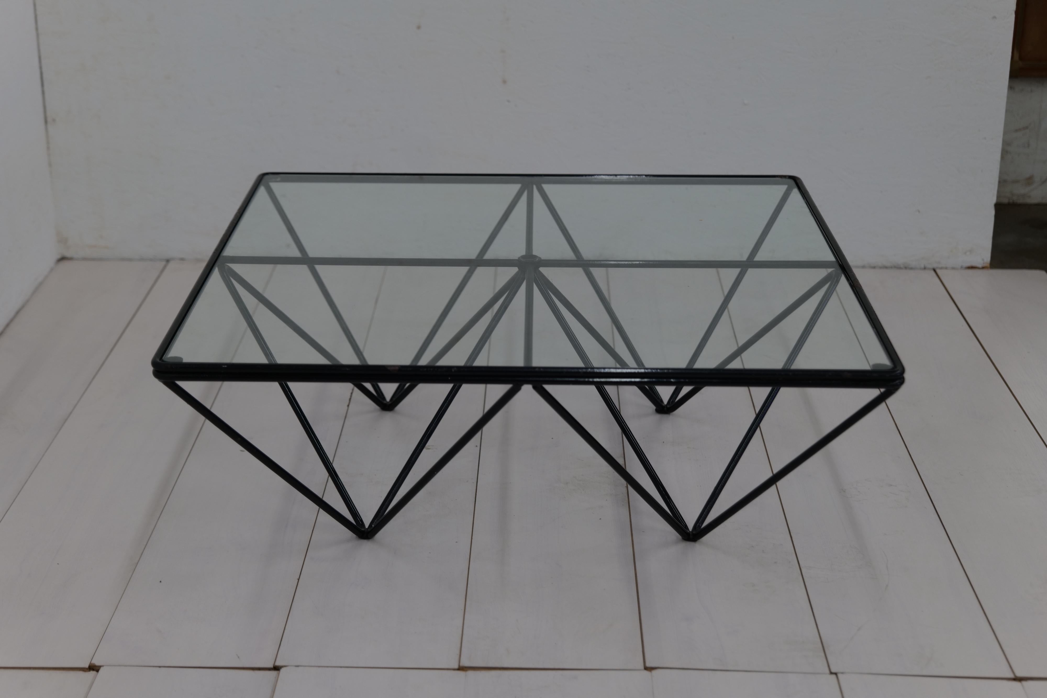 Late 20th Century 1980s Steel and Glass Coffee Table 