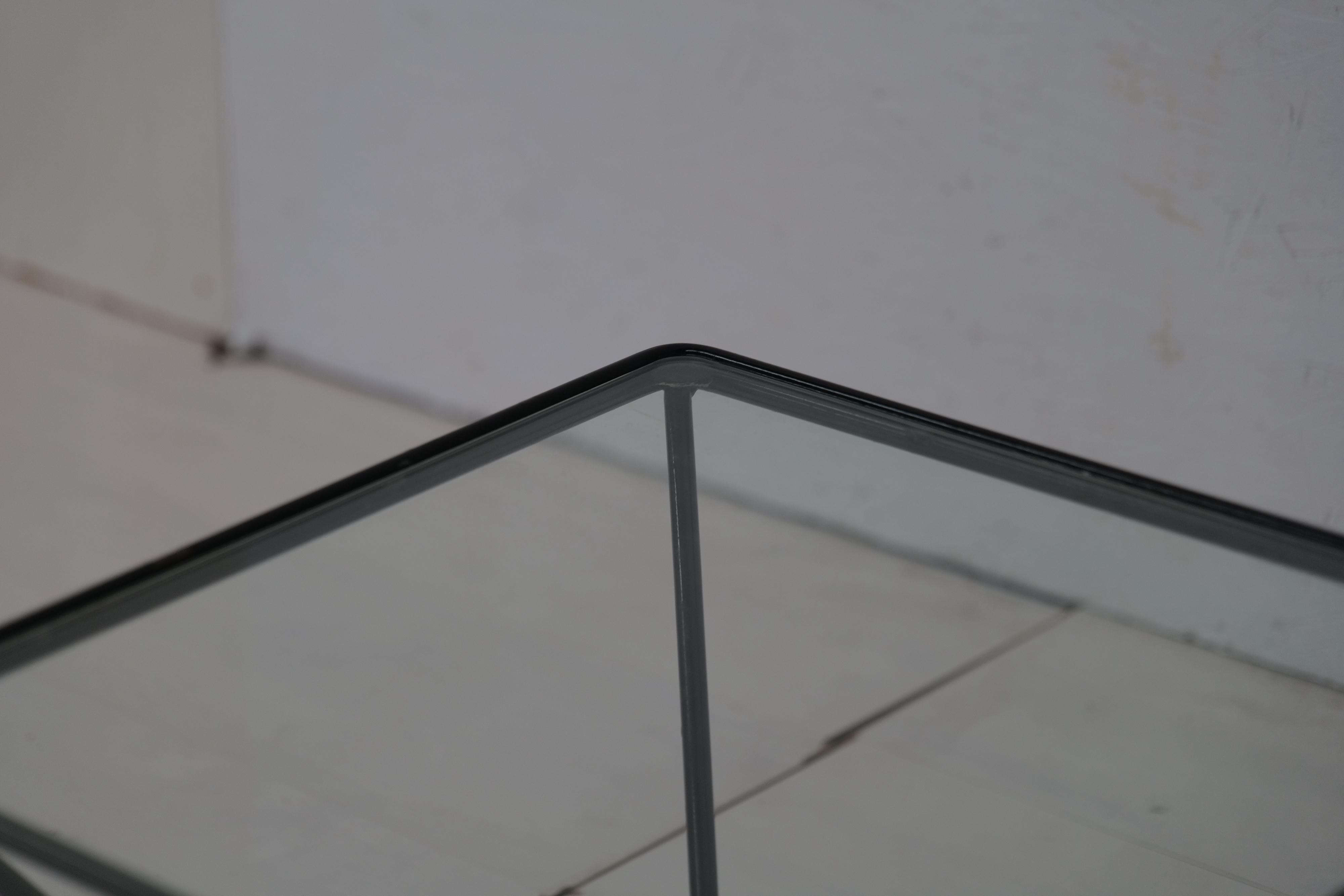 Metal 1980s Steel and Glass Coffee Table 