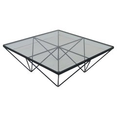 1980s Steel and Glass Coffee Table "Alanda" by Paolo Piva for B&B Italia