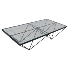 1980s Steel and Glass Rectangular Coffee Table "Alanda" by Paolo Piva for B&B