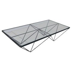 1980s Steel and Glass Rectangular Coffee Table "Alanda" by Paolo Piva for B&B