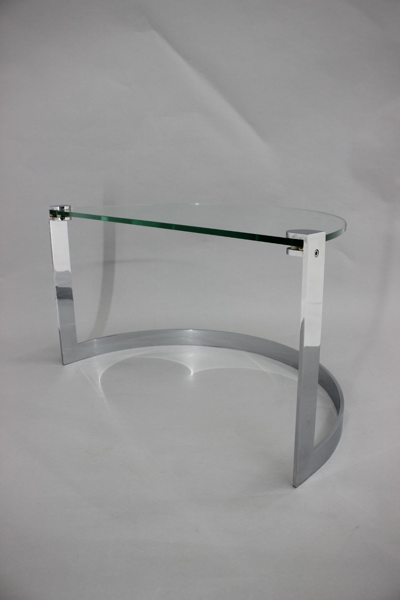 1980s Steel and Glass Side Table by Friedrich Moller for Ronald Schmitt Tische For Sale 4