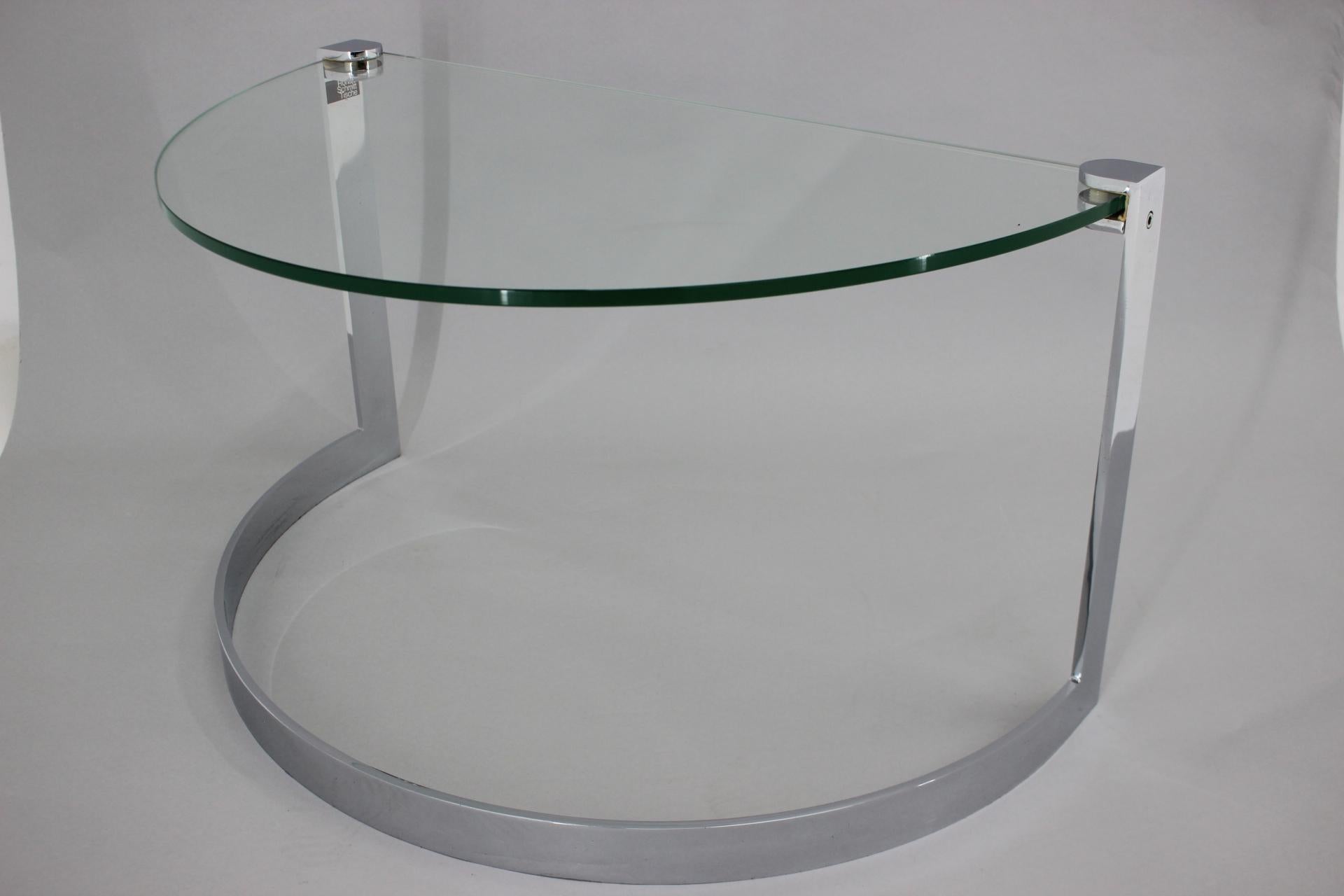 Late 20th Century 1980s Steel and Glass Side Table by Friedrich Moller for Ronald Schmitt Tische For Sale
