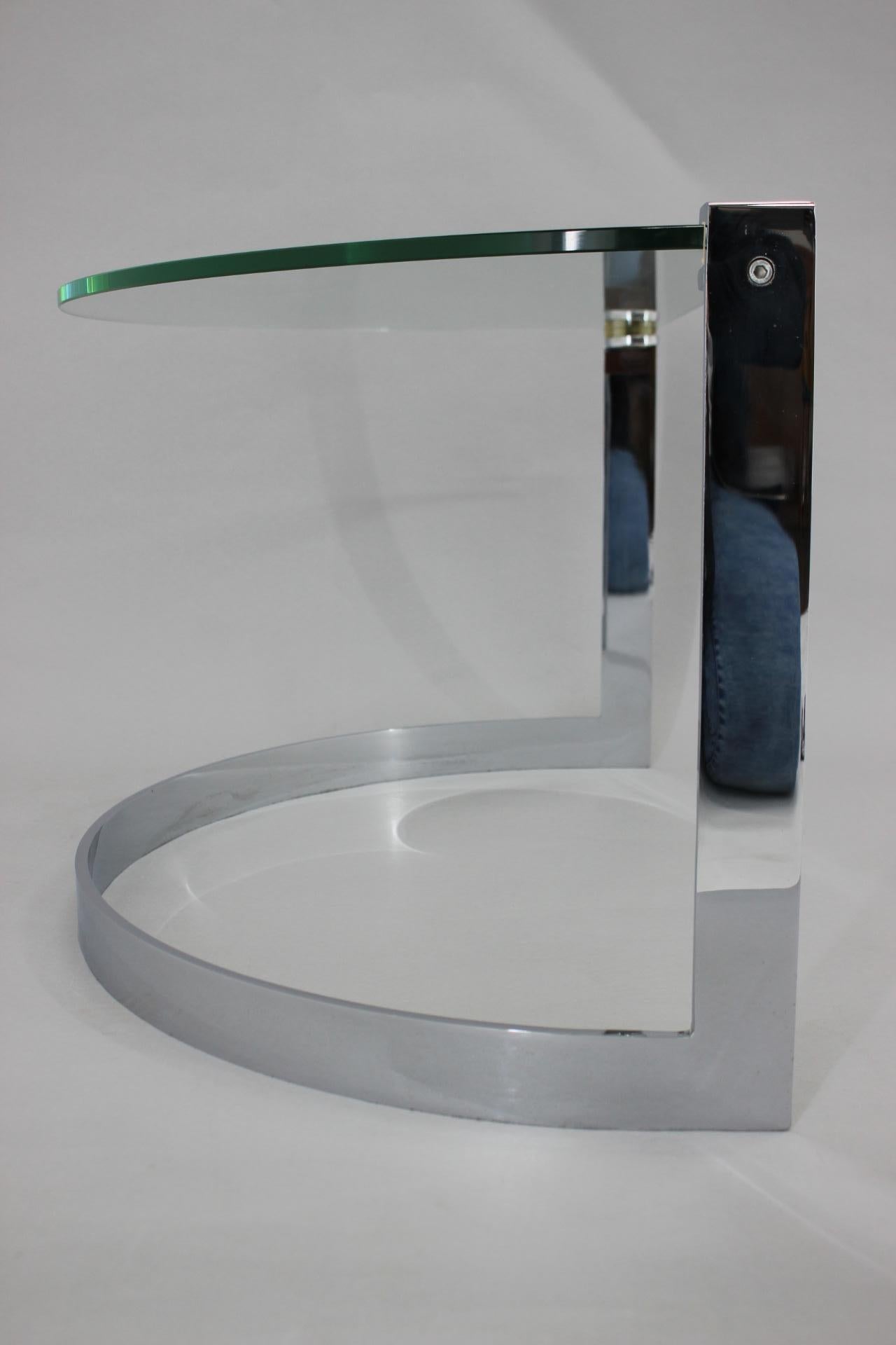 1980s Steel and Glass Side Table by Friedrich Moller for Ronald Schmitt Tische For Sale 1