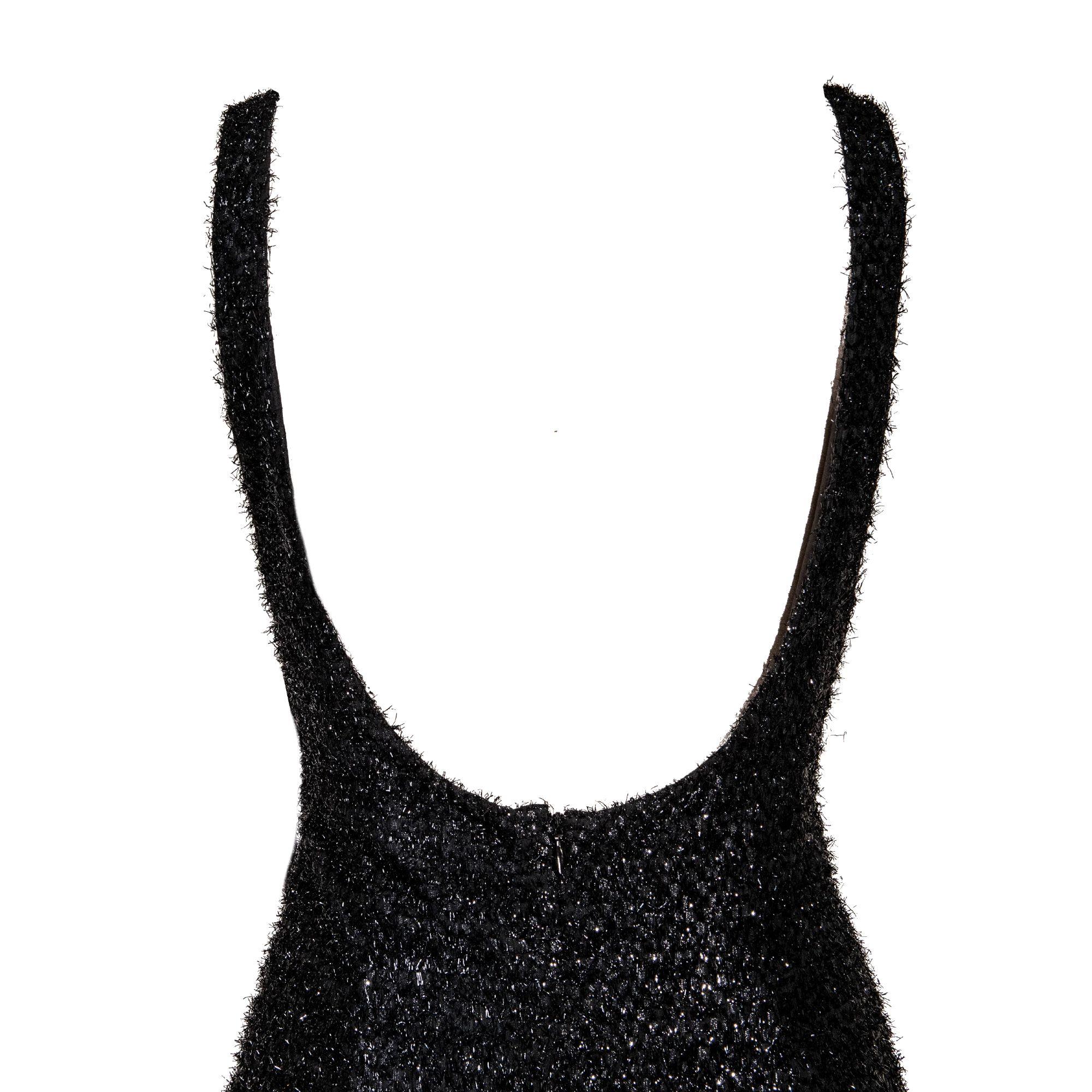 Women's 1980's Stephen Sprouse Black Metallic Skater Dress