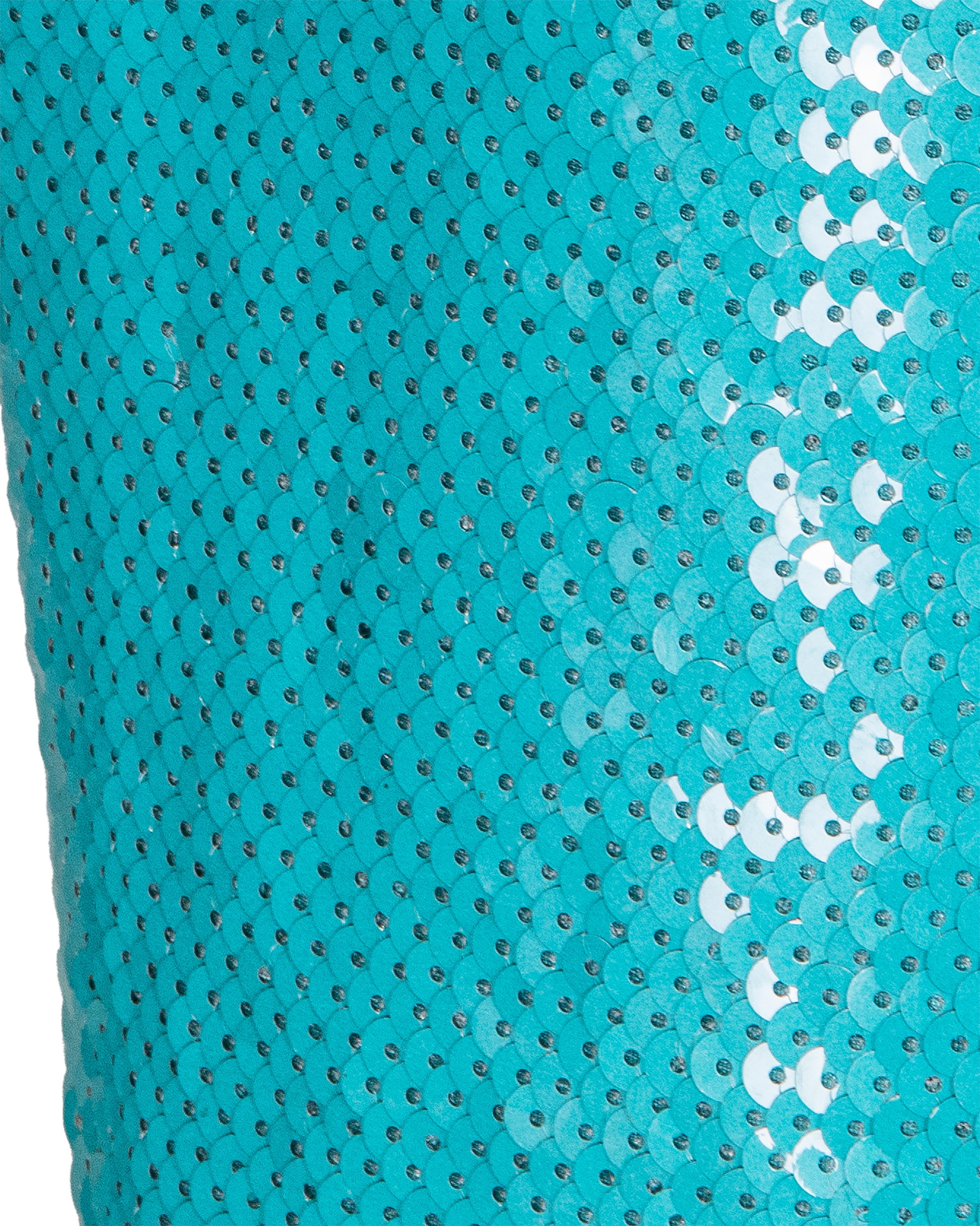 1980's Stephen Sprouse Turquoise Sequin Above-Knee Skirt For Sale 1