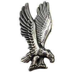 1980s Sterling Silver American Bold Eagle Lapel Pin Badge