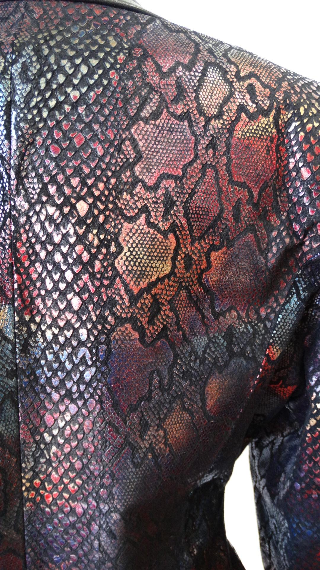 Steve Fleming 1980s Iridescent Snake Print Jacket 4