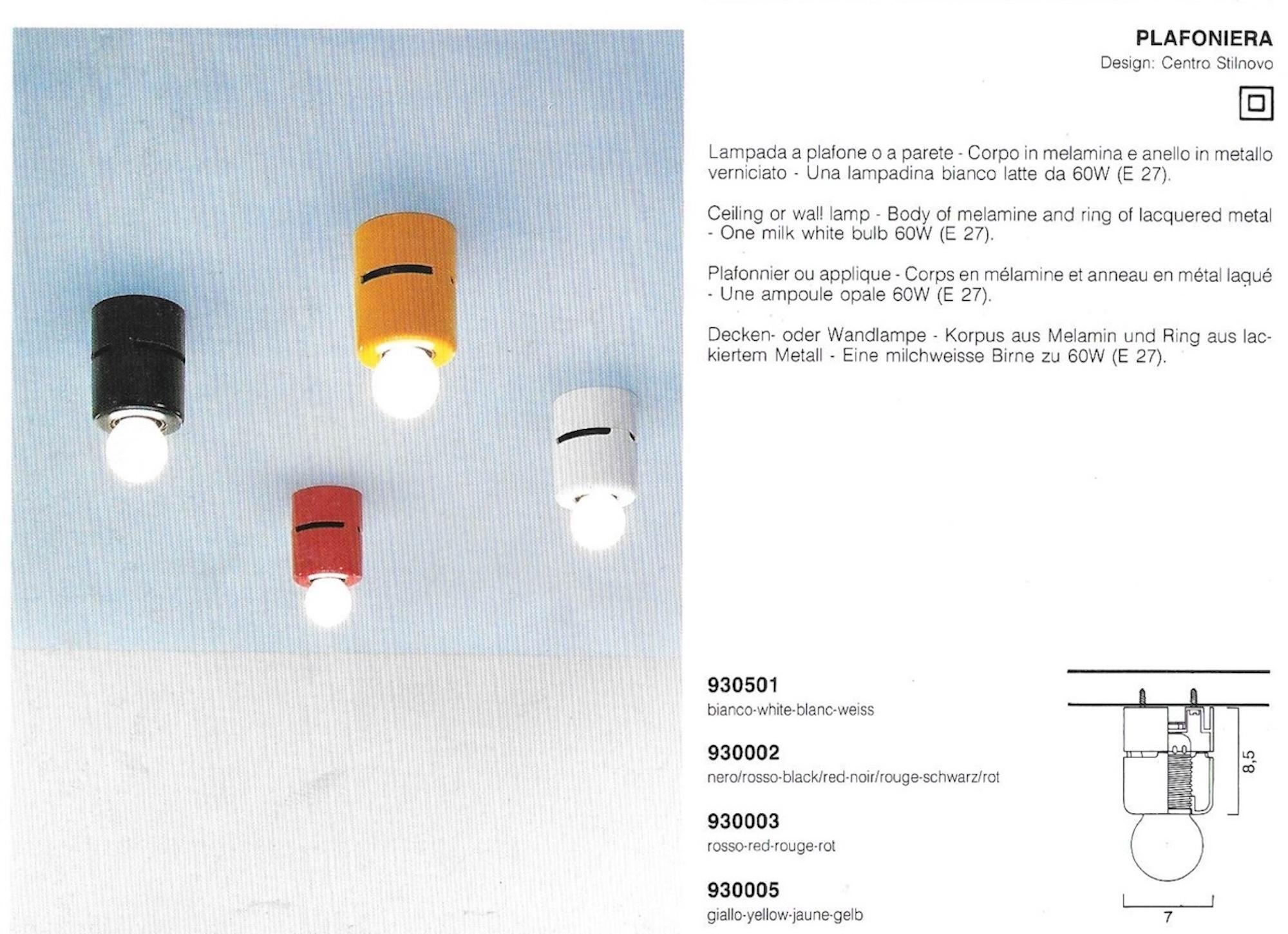 1980s Stilnovo 'Plafoniera' Minimalist Design Lights, Unused New Old Stock For Sale 1