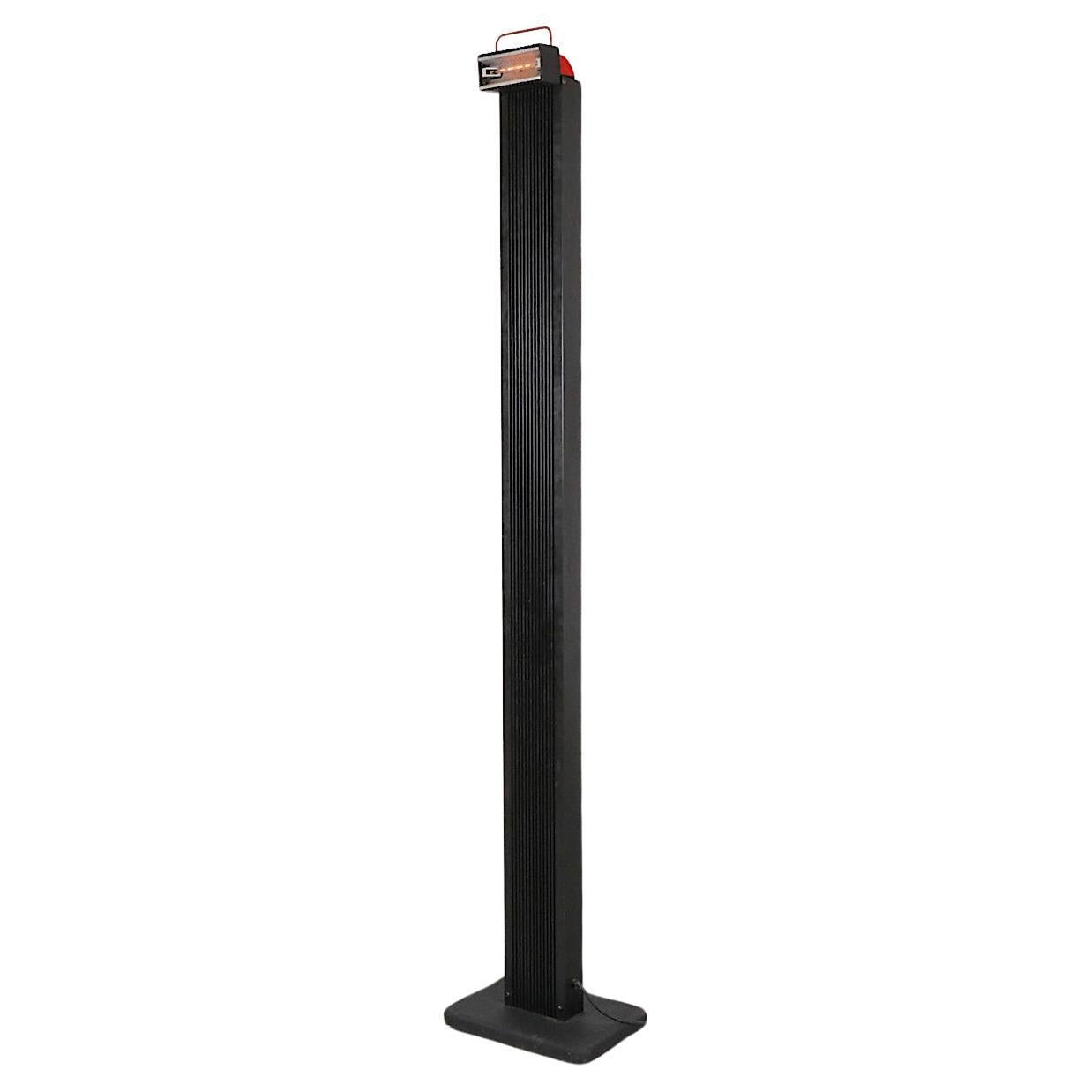 1980s Stilnovo 'Zagar' Black Enameled Floor Lamp by Sergio Carpani