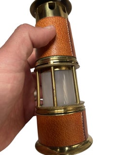 1980's Stitched leather mining lamp by Hermès