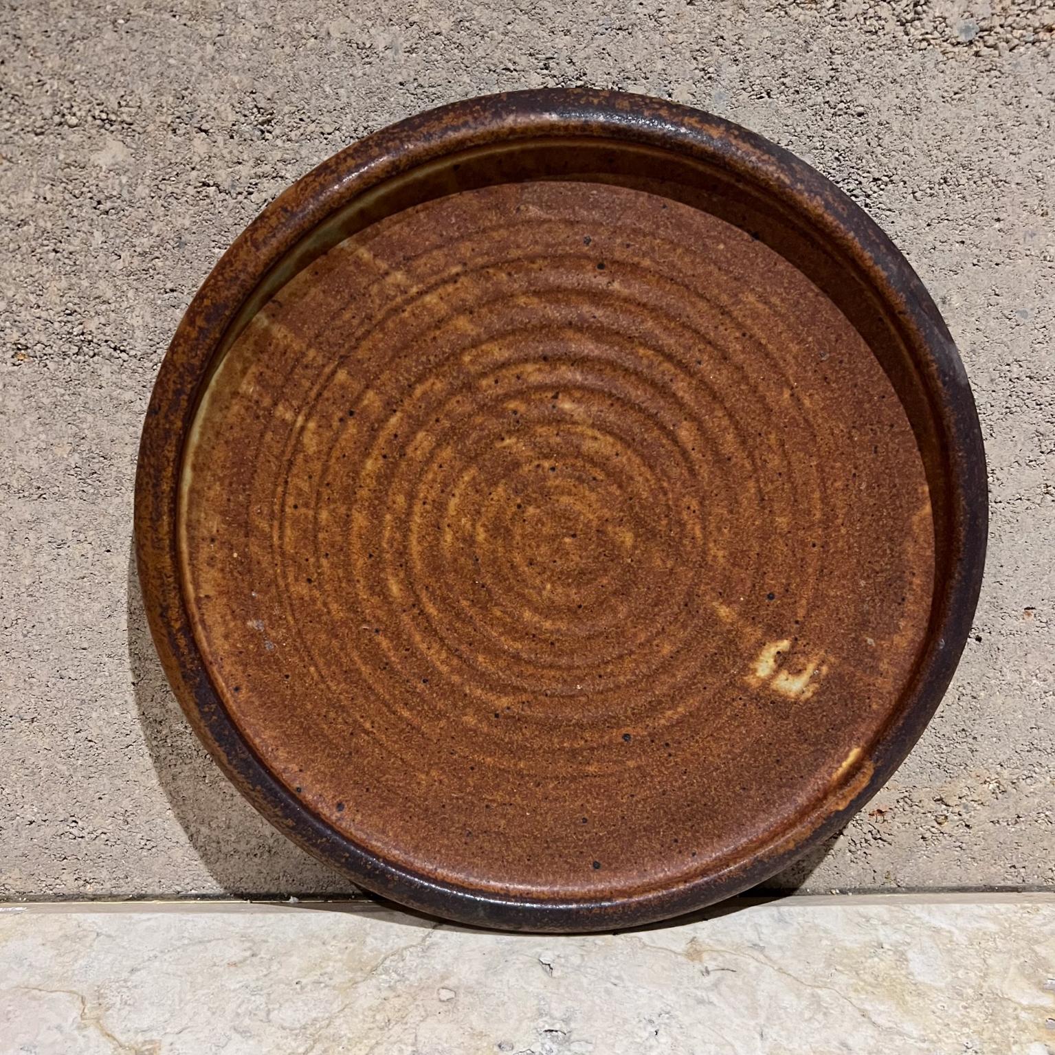 1980 Stoneware Pottery Brown Platter Artist Melching en vente 5