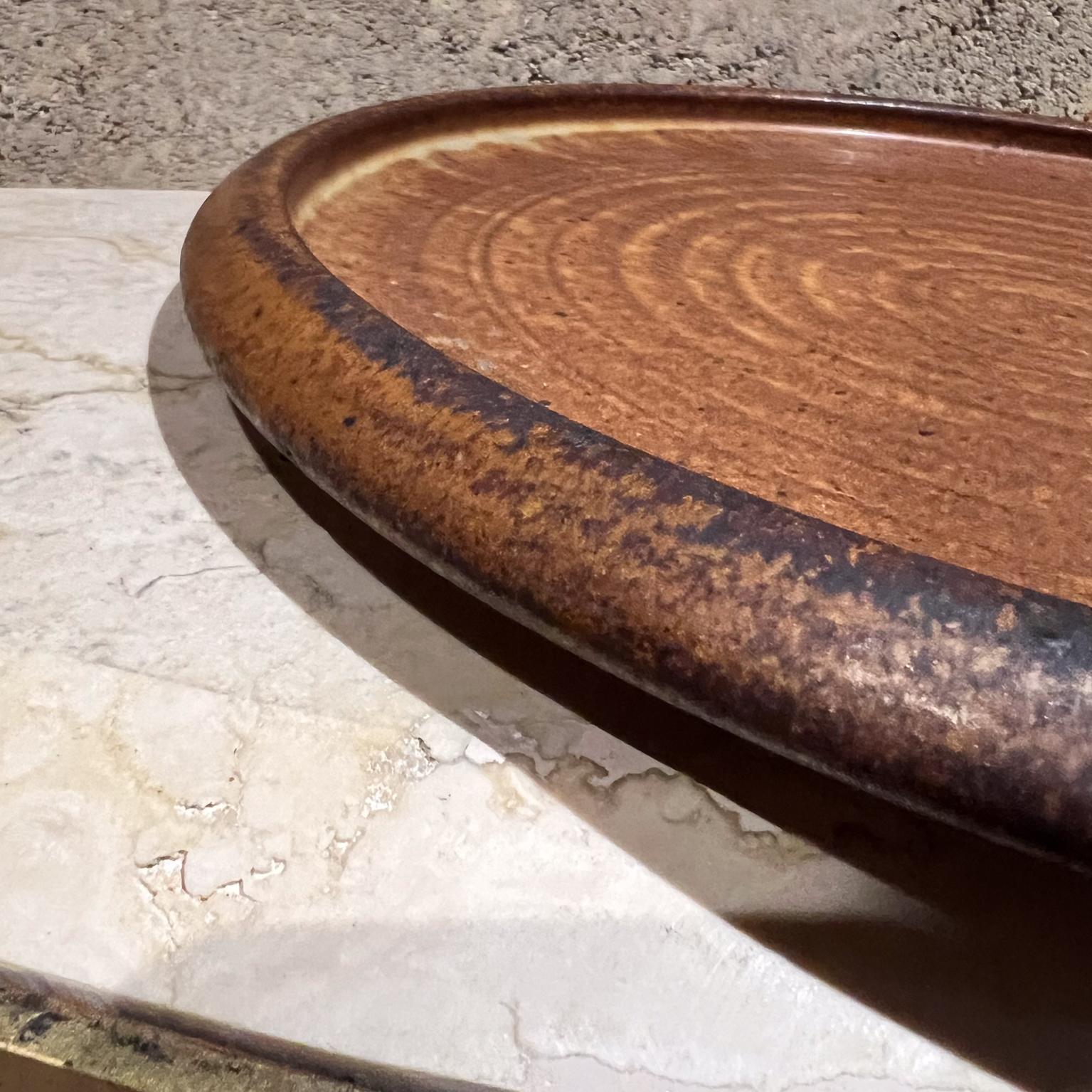 Fin du 20e siècle 1980 Stoneware Pottery Brown Platter Artist Melching en vente