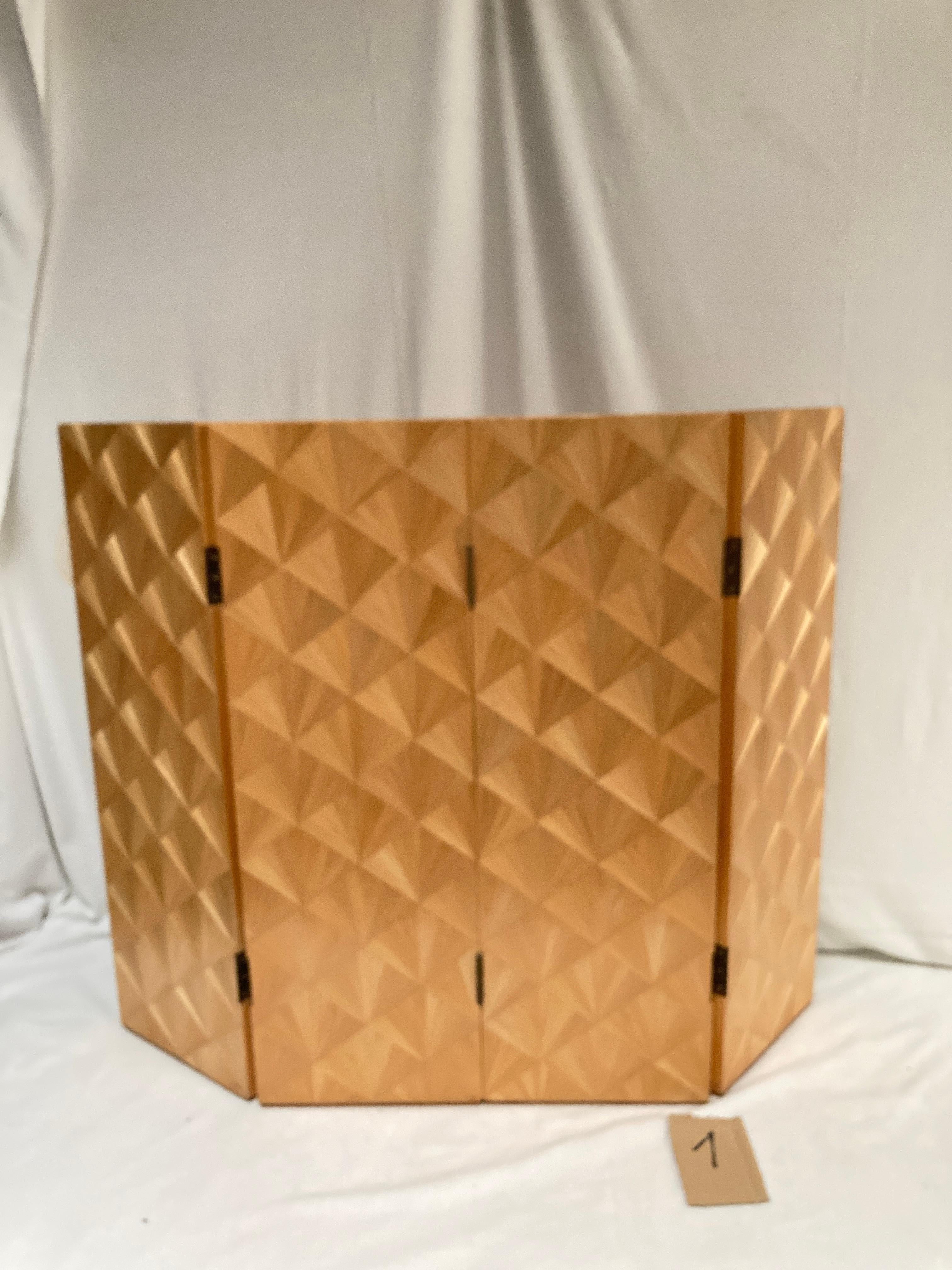 1980's Straw marquetry wind screen in the style of Jean-Michel Frank 1