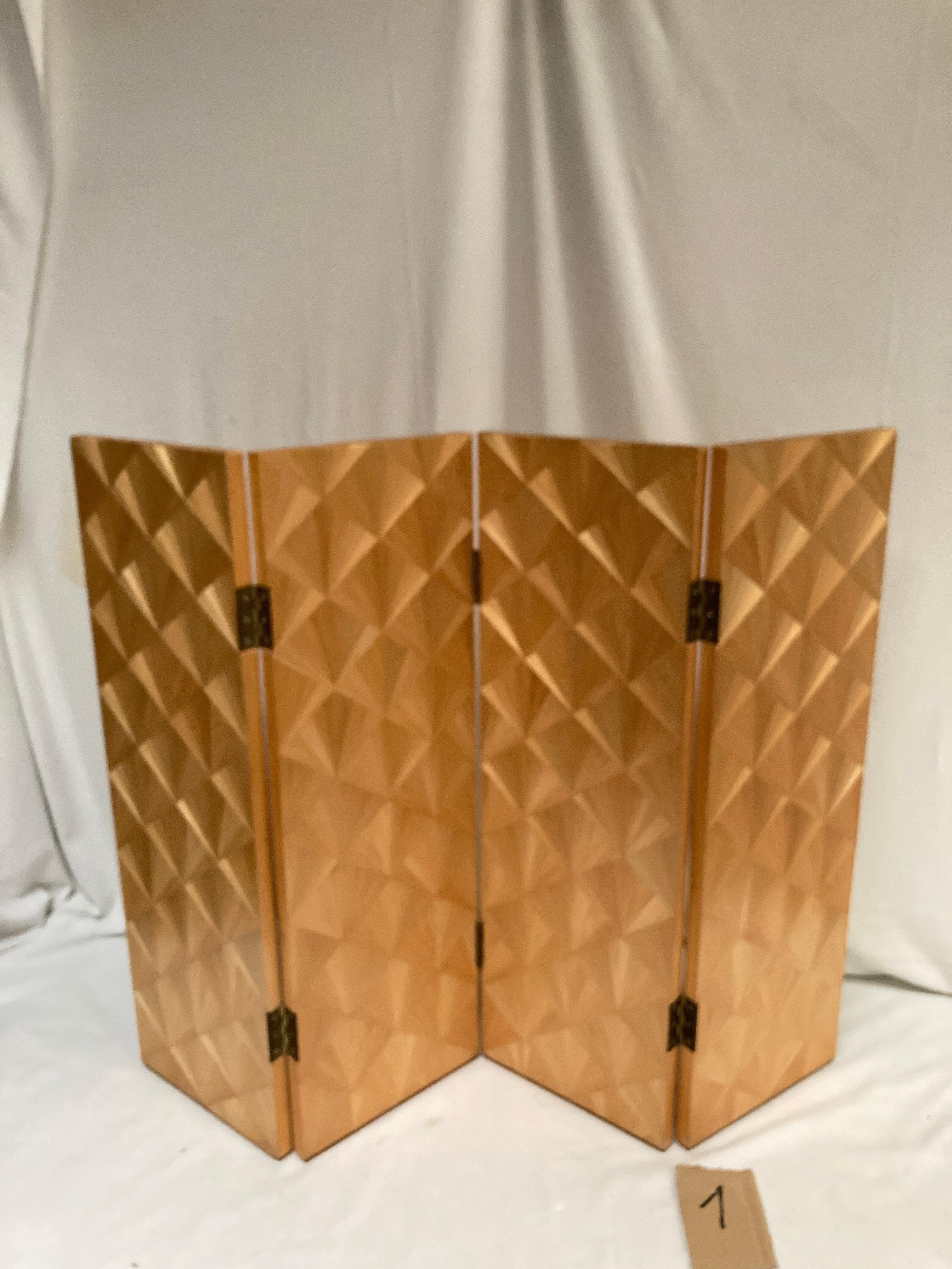 1980's Straw marquetry wind screen in the style of Jean-Michel Frank 2