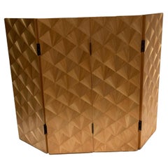 1980's Straw marquetry wind screen in the style of Jean-Michel Frank