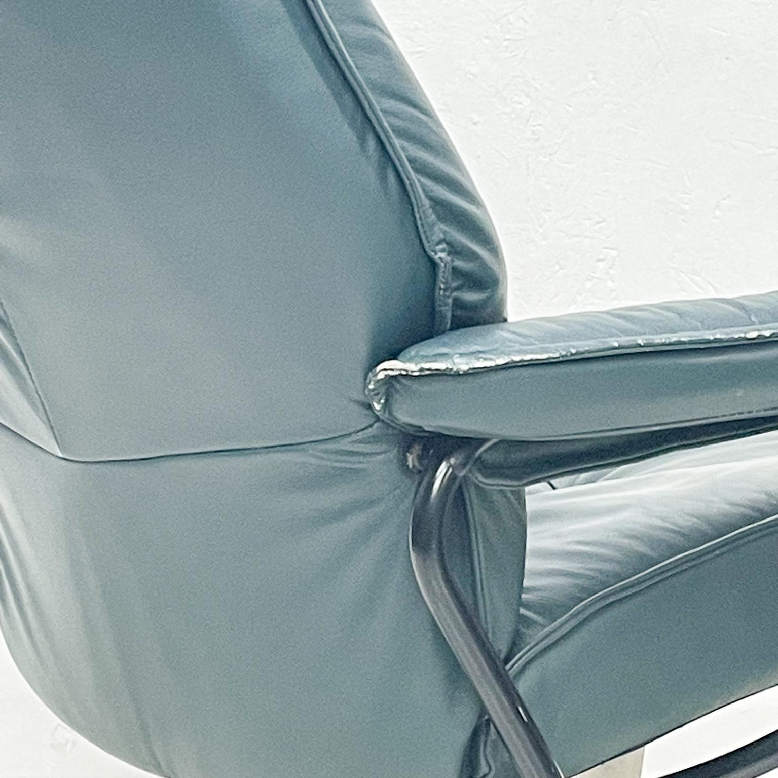 Metal 1980s Stressless Ekornes Adjustable Rolling Office Chair Green Leather Norway