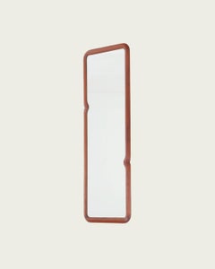 1980s Studio Made Solid Walnut Pinched Mirror von Steven Mackintosh