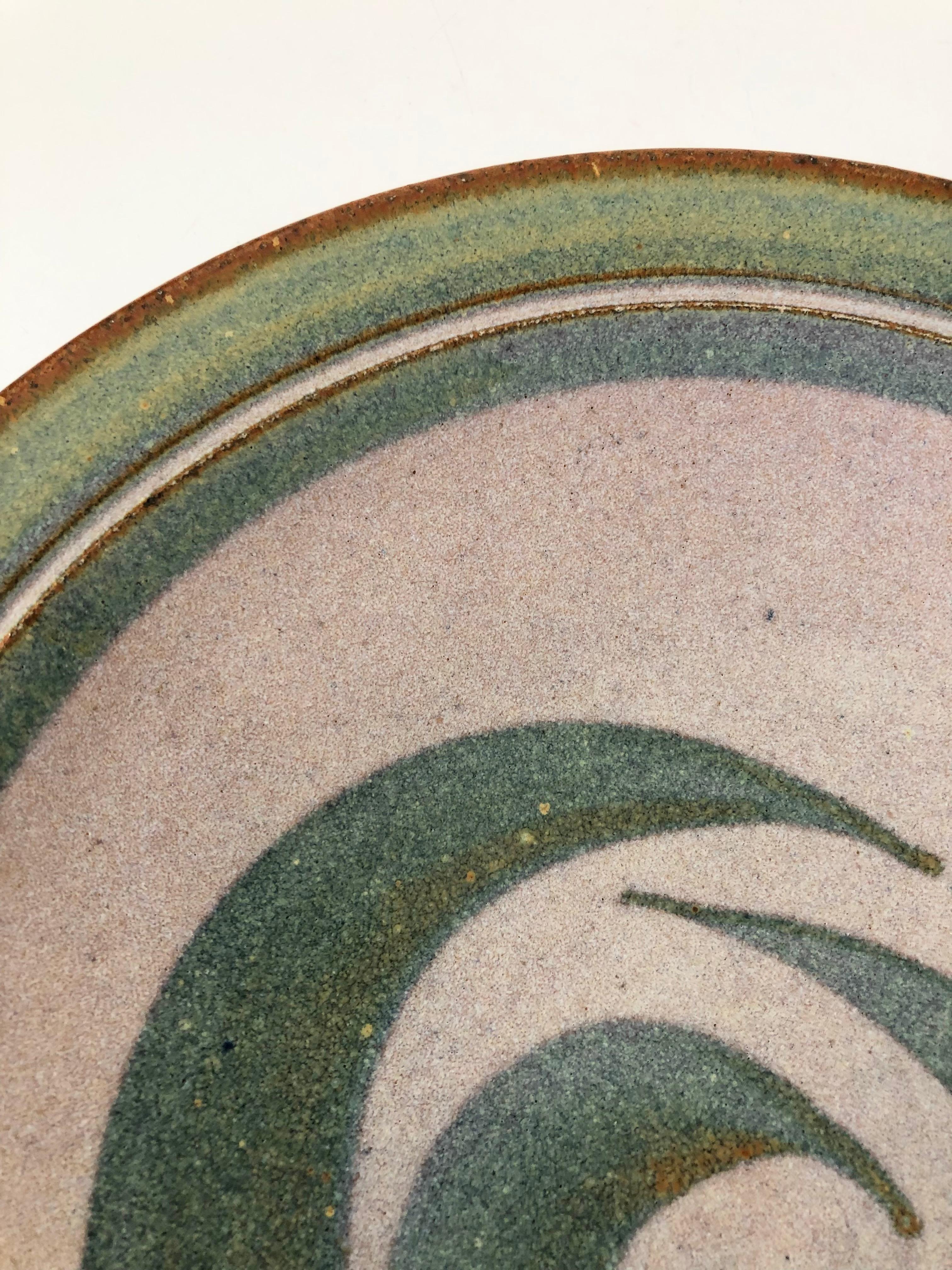 Late 20th Century 1980s Studio Pottery Plate For Sale