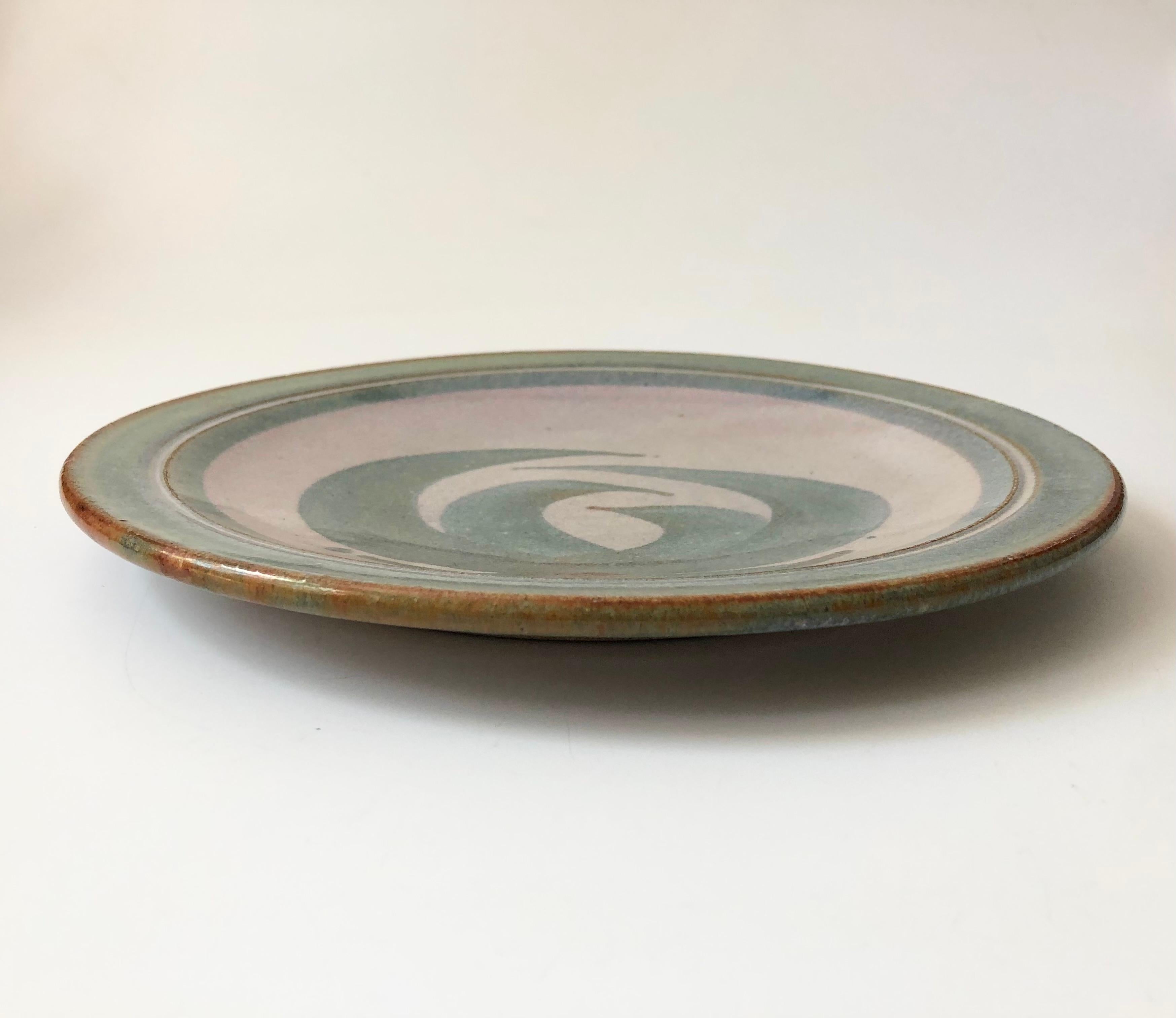 1980s Studio Pottery Plate For Sale 2