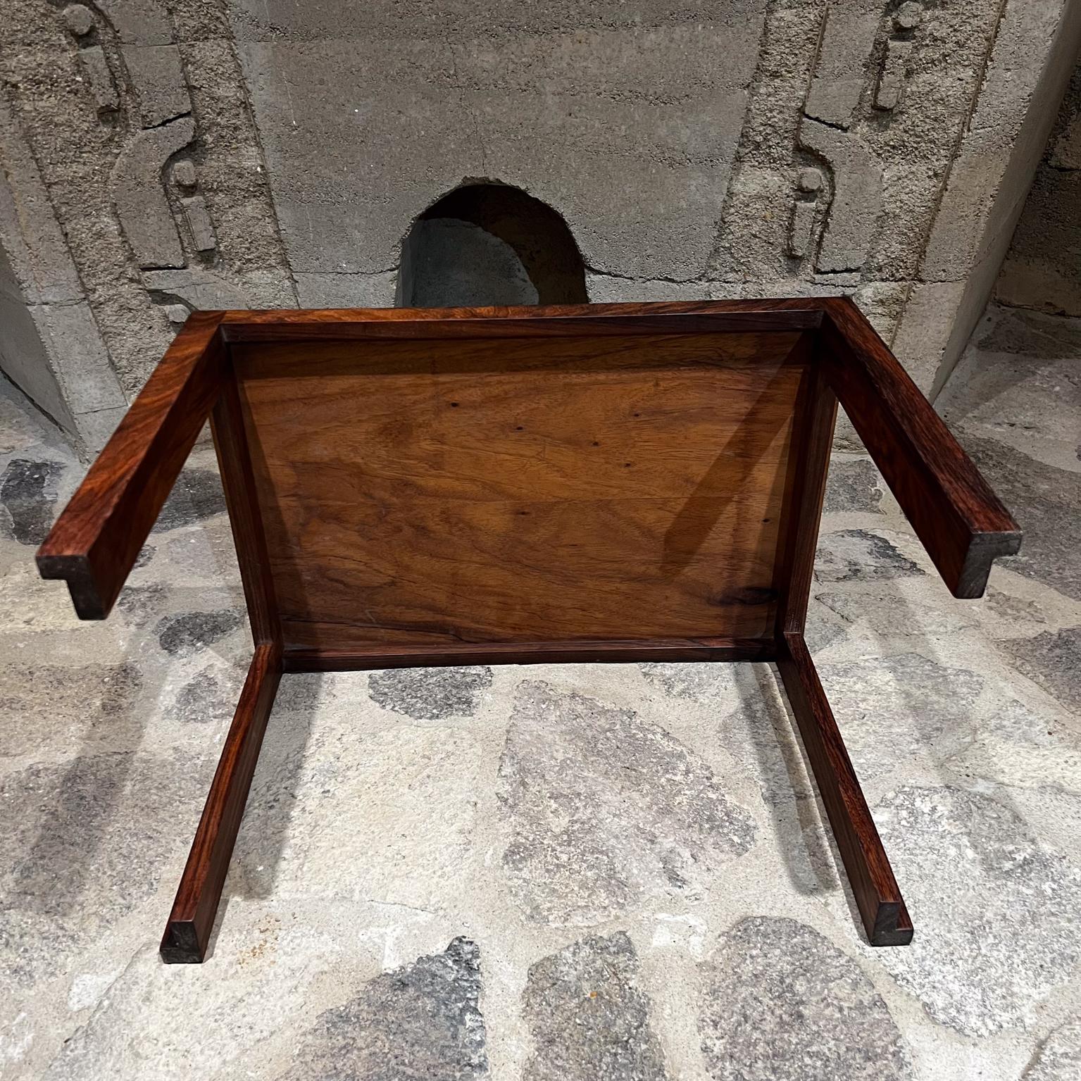 1980s Studio Side Table Solid Rosewood & Mahogany For Sale 2