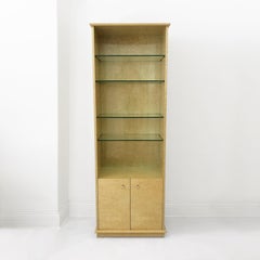 1980s Studio Smania Tall Birds Eye Briar Burl Display Cabinet Bookshelf, 1970s