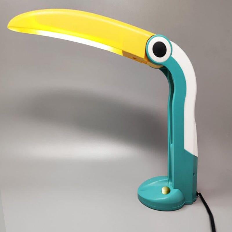 Plastic 1980s Stunning Toucan Table Lamp by H.T. Huang for Lenoir