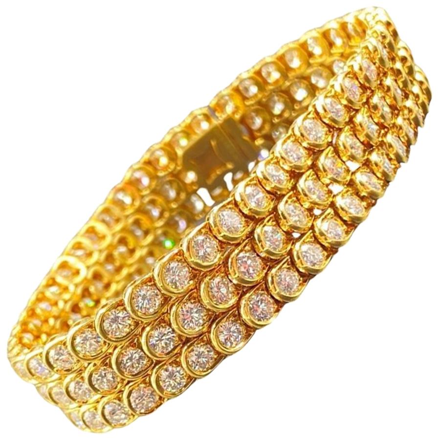 White Gold and Diamonds Van Cleef and Arpels Tennis Bracelet at 1stDibs