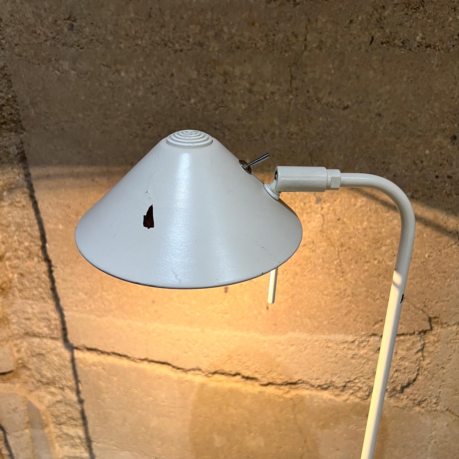 Late 20th Century 1980s Style Koch & Lowy White Modern Pharmacy Reading Floor Lamp For Sale