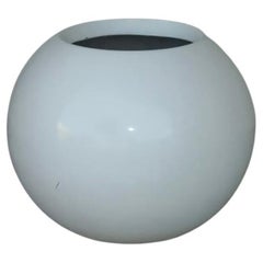 1980s Style Large White Architectural Spherical Planter for Indoors or Outdoors